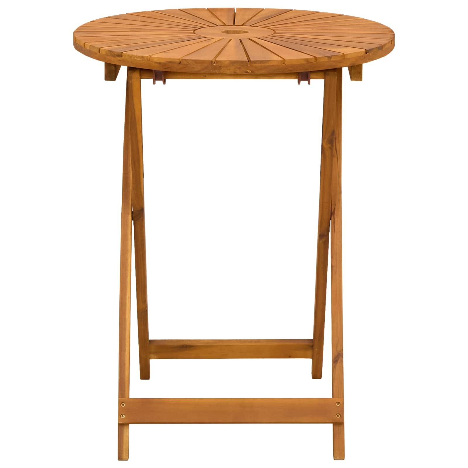 vidaXL Klappbarer Gartentisch Natur Ø60 x 75 cm Massivholz Akazie