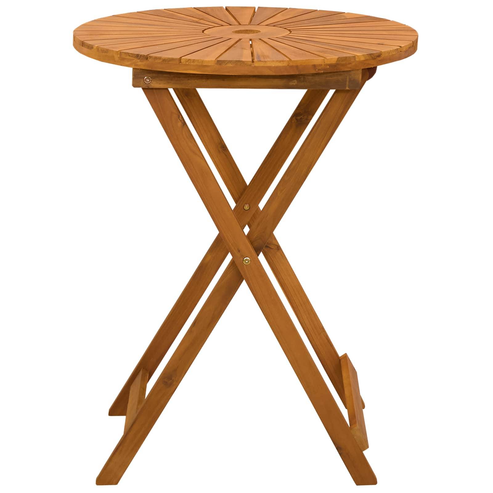 vidaXL Klappbarer Gartentisch Natur Ø60 x 75 cm Massivholz Akazie