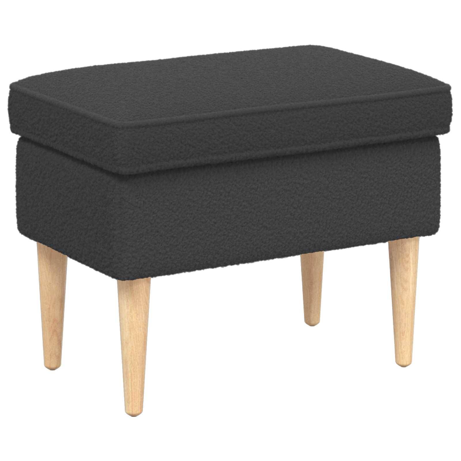 vidaXL Hocker Dunkelgrau 55 x 35 x 41 cm Bouclé