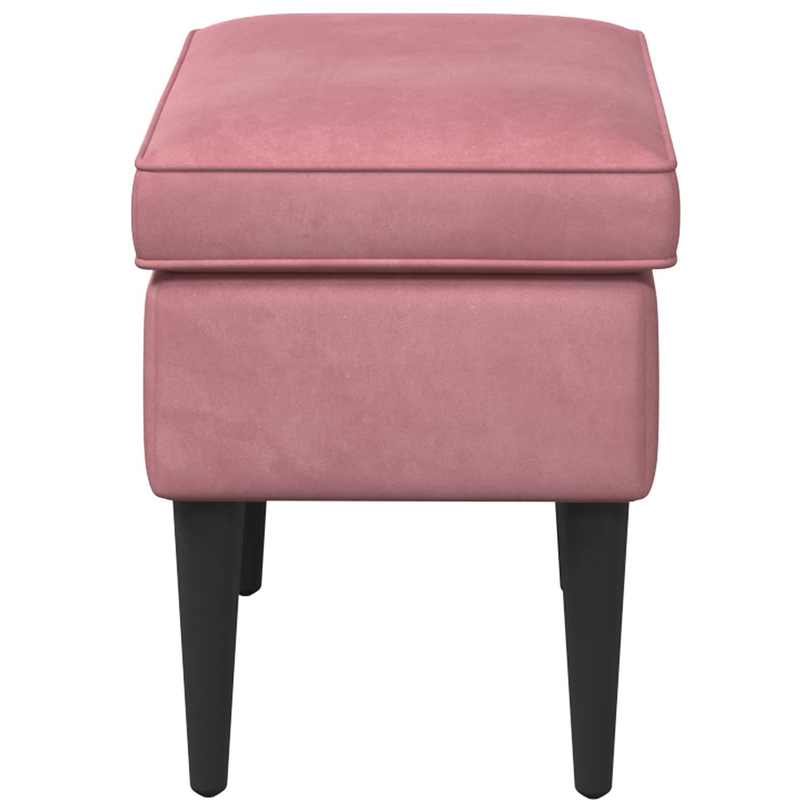 vidaXL Hocker Rosa 55 x 35 x 41 cm Samt
