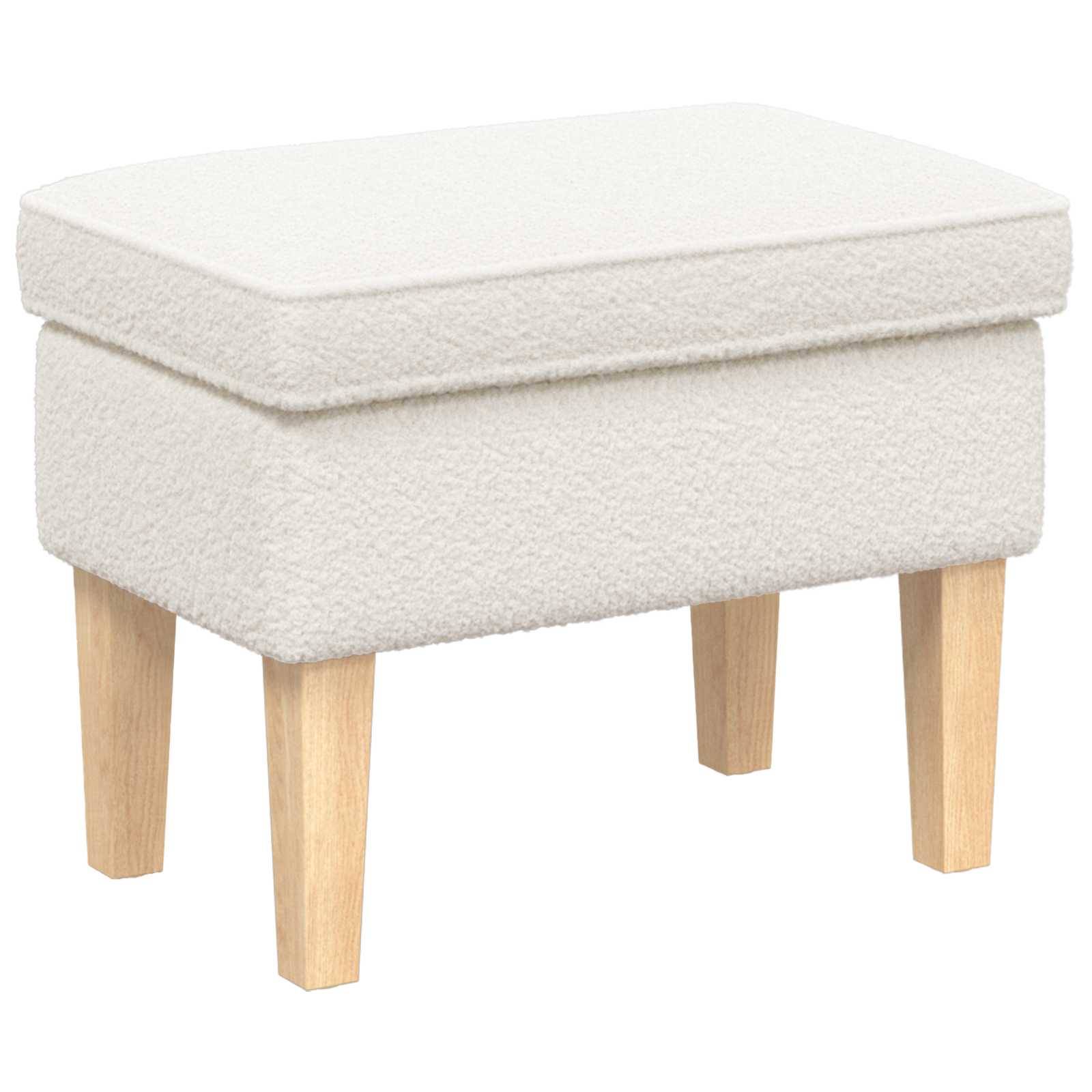 vidaXL Hocker Creme 55 x 35 x 41 cm Bouclé