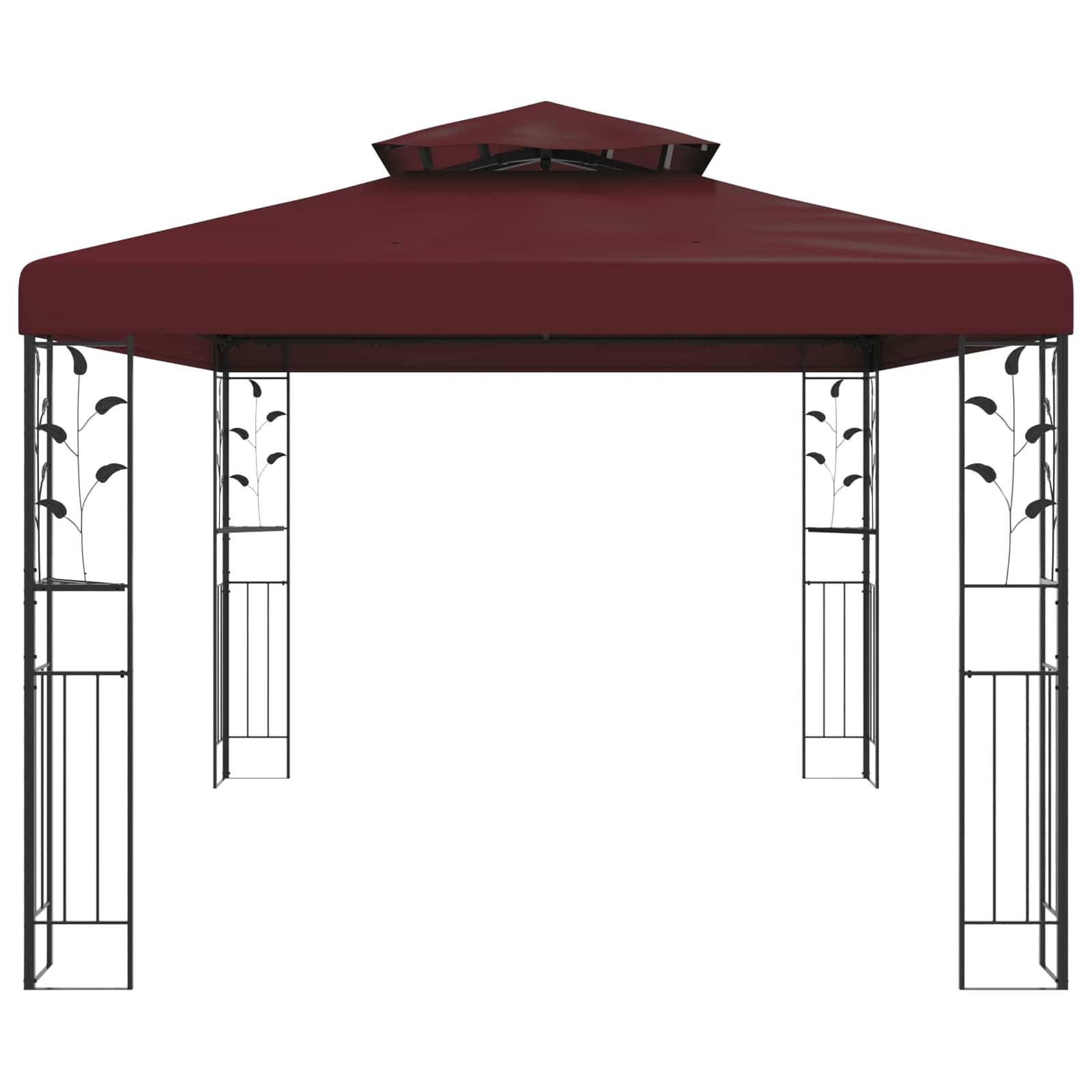 vidaXL Pavillon 3,97 x 2,96 x 2,68 m Weinrot Polyester und Stahl