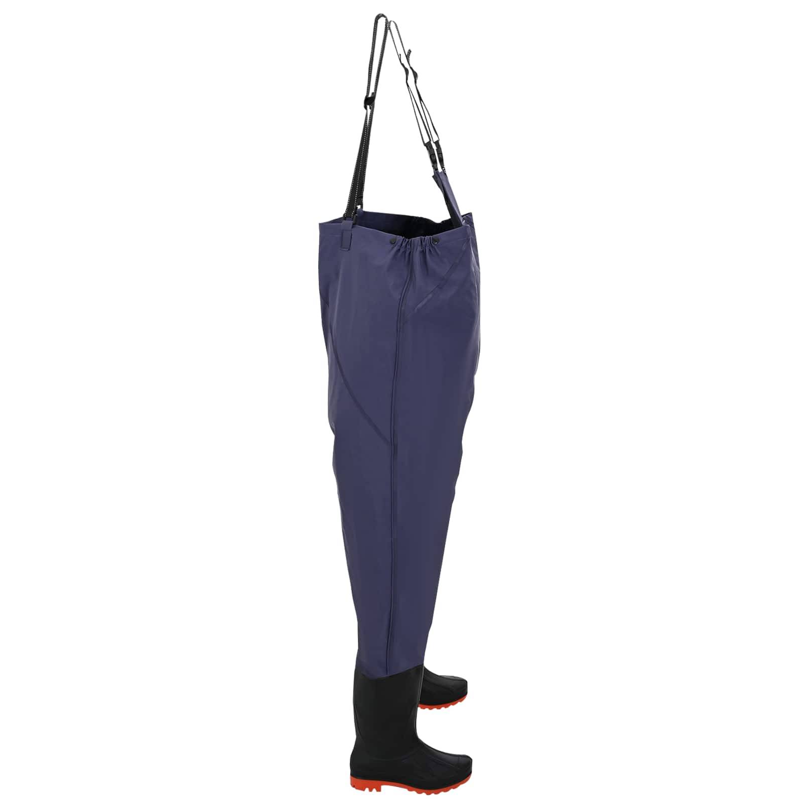 vidaXL Wathose mit Stiefeln PVC-beschichtetes Polyester Größe 42 Blau