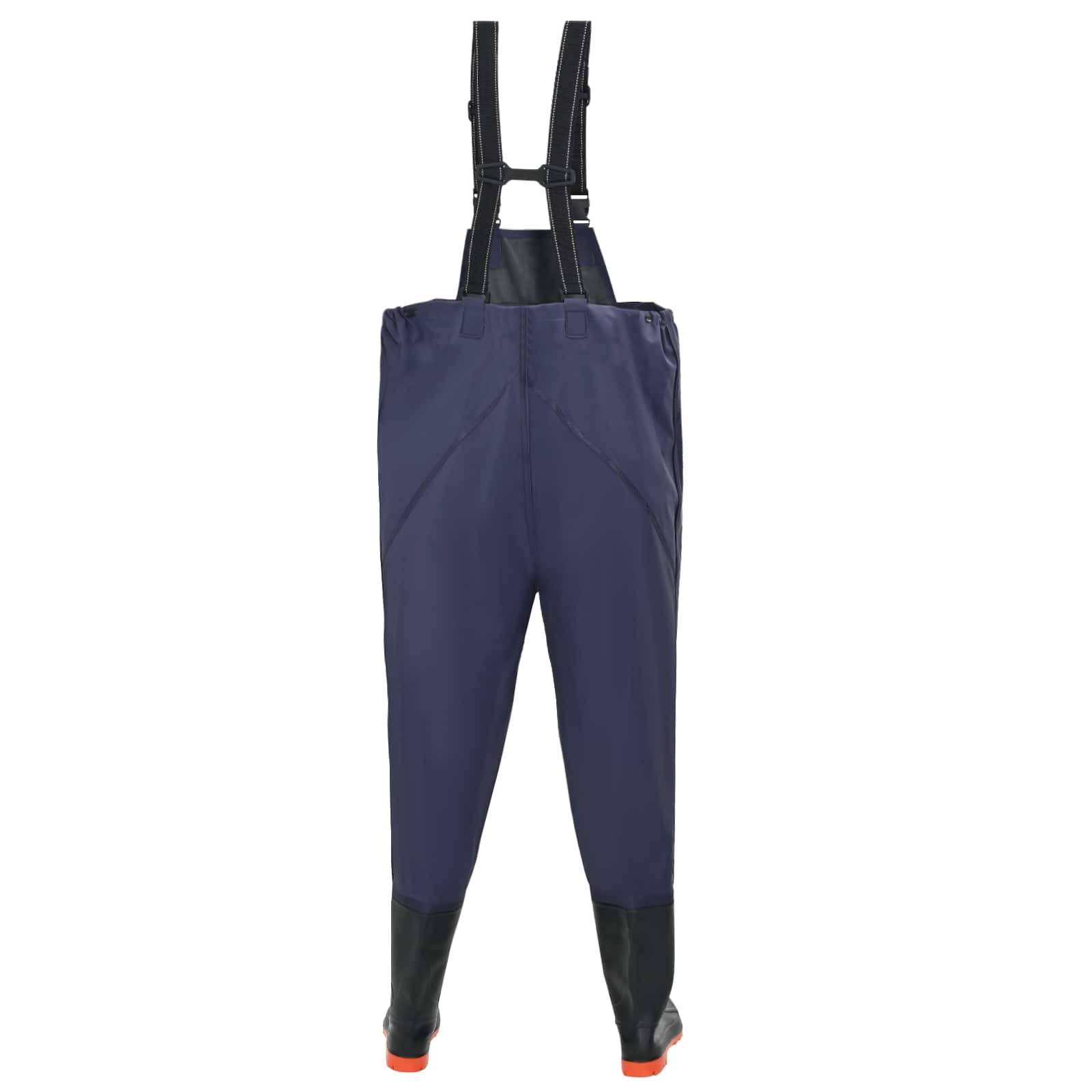 vidaXL Wathose mit Stiefeln PVC-beschichtetes Polyester Größe 42 Blau
