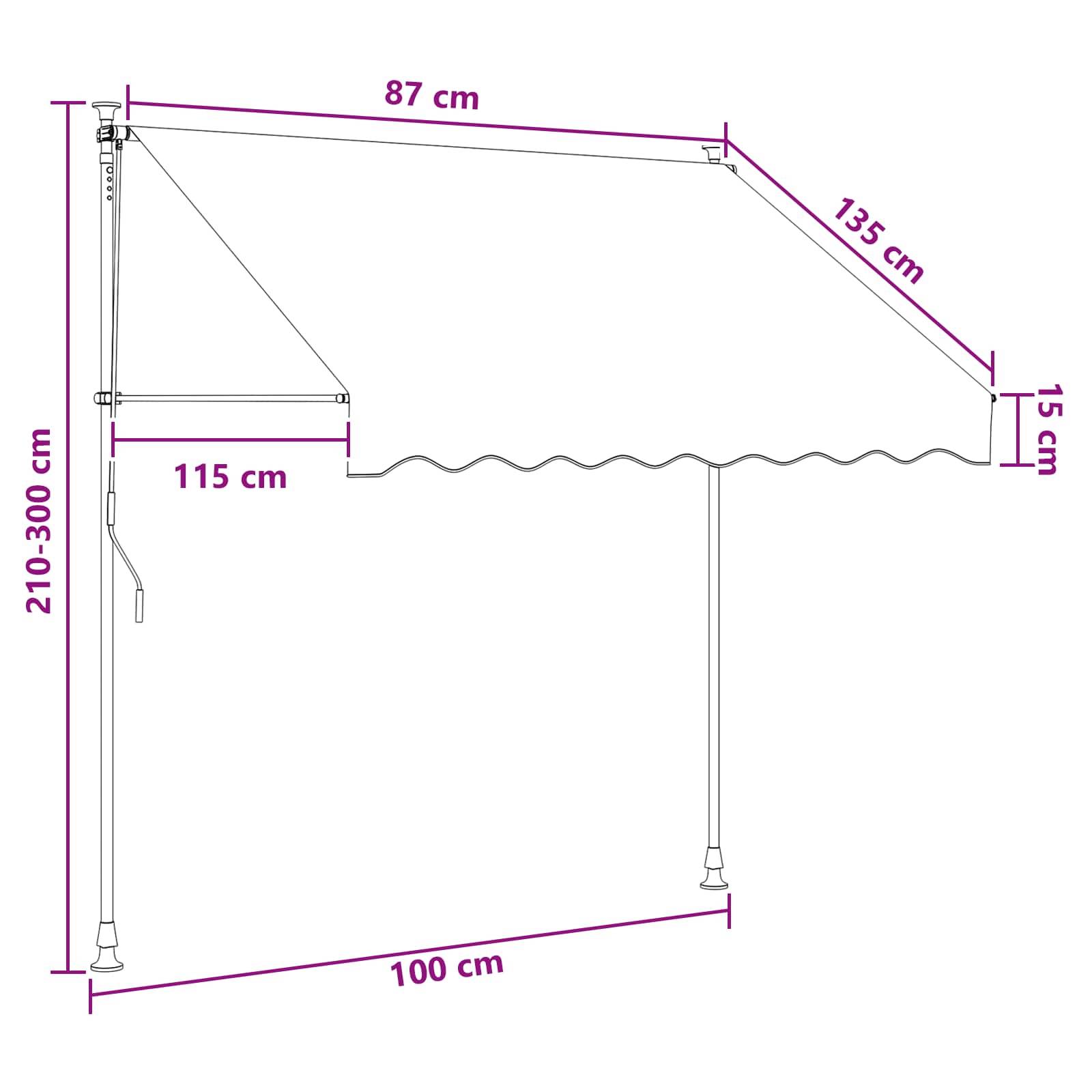 vidaXL Manuell einziehbare Markise Taupe 100 cm