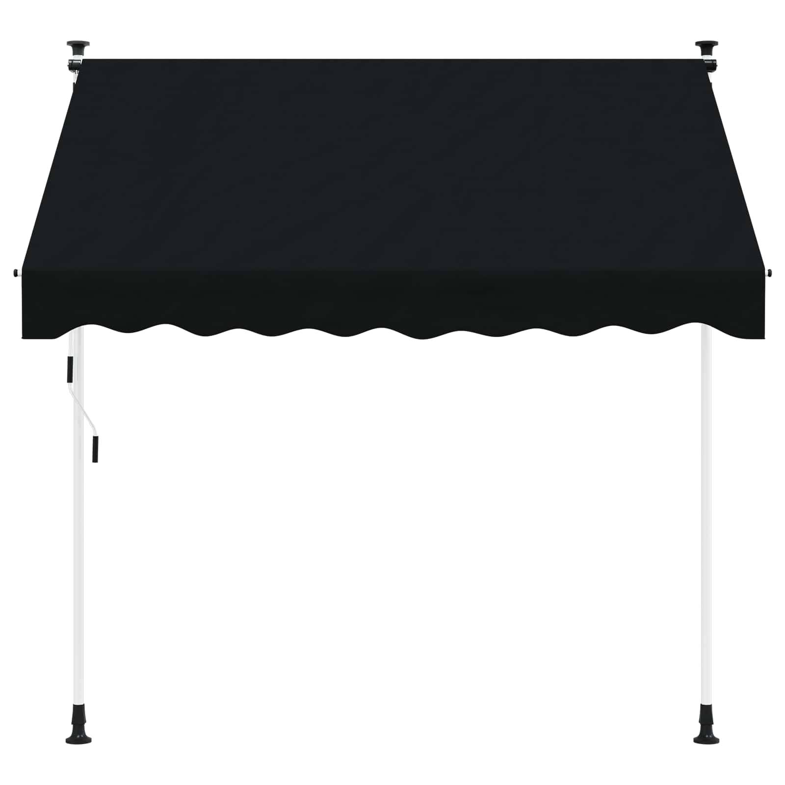 vidaXL Manuell einziehbare Markise Schwarz 200 cm