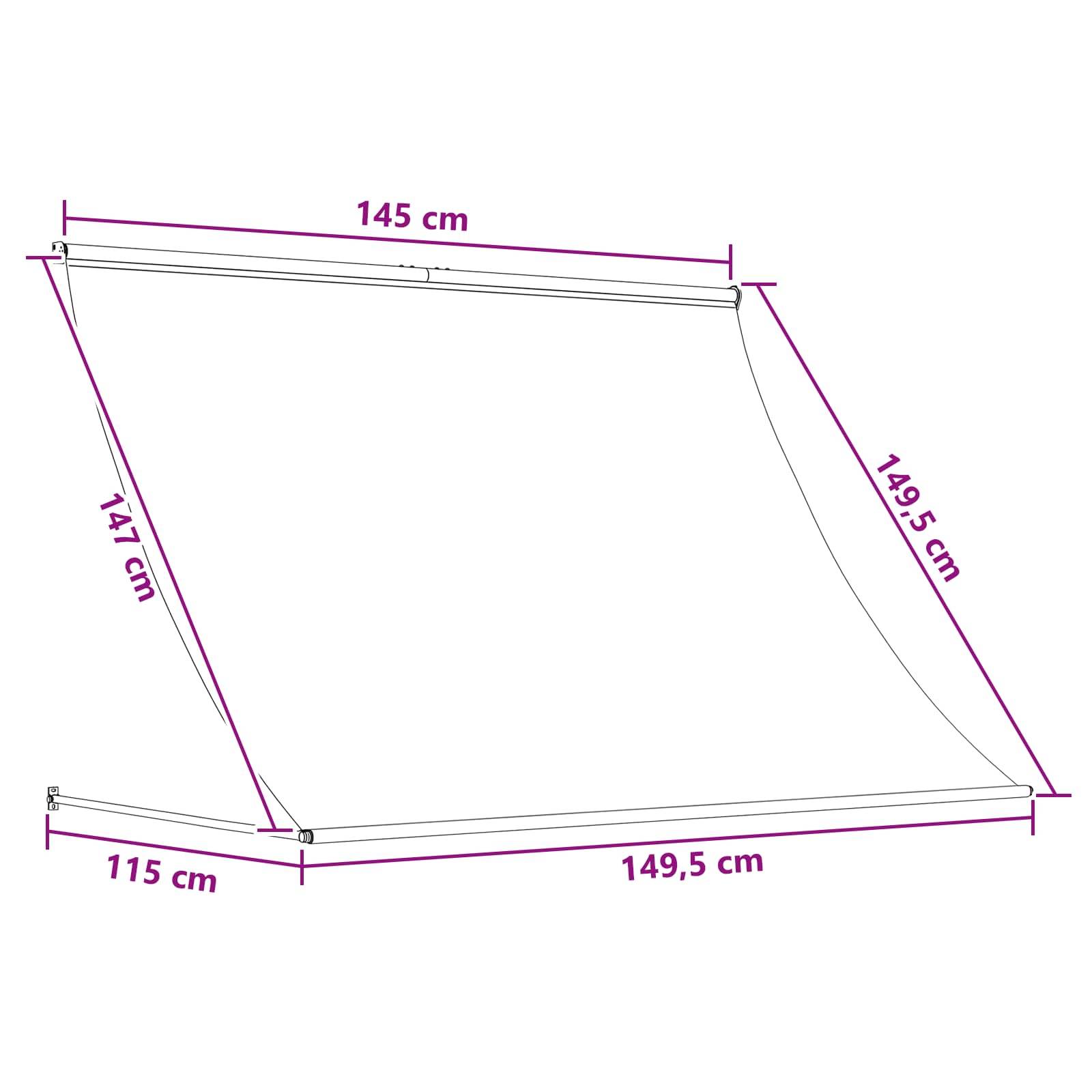 vidaXL Markise Anthrazit und Weiß 150 x 150 cm