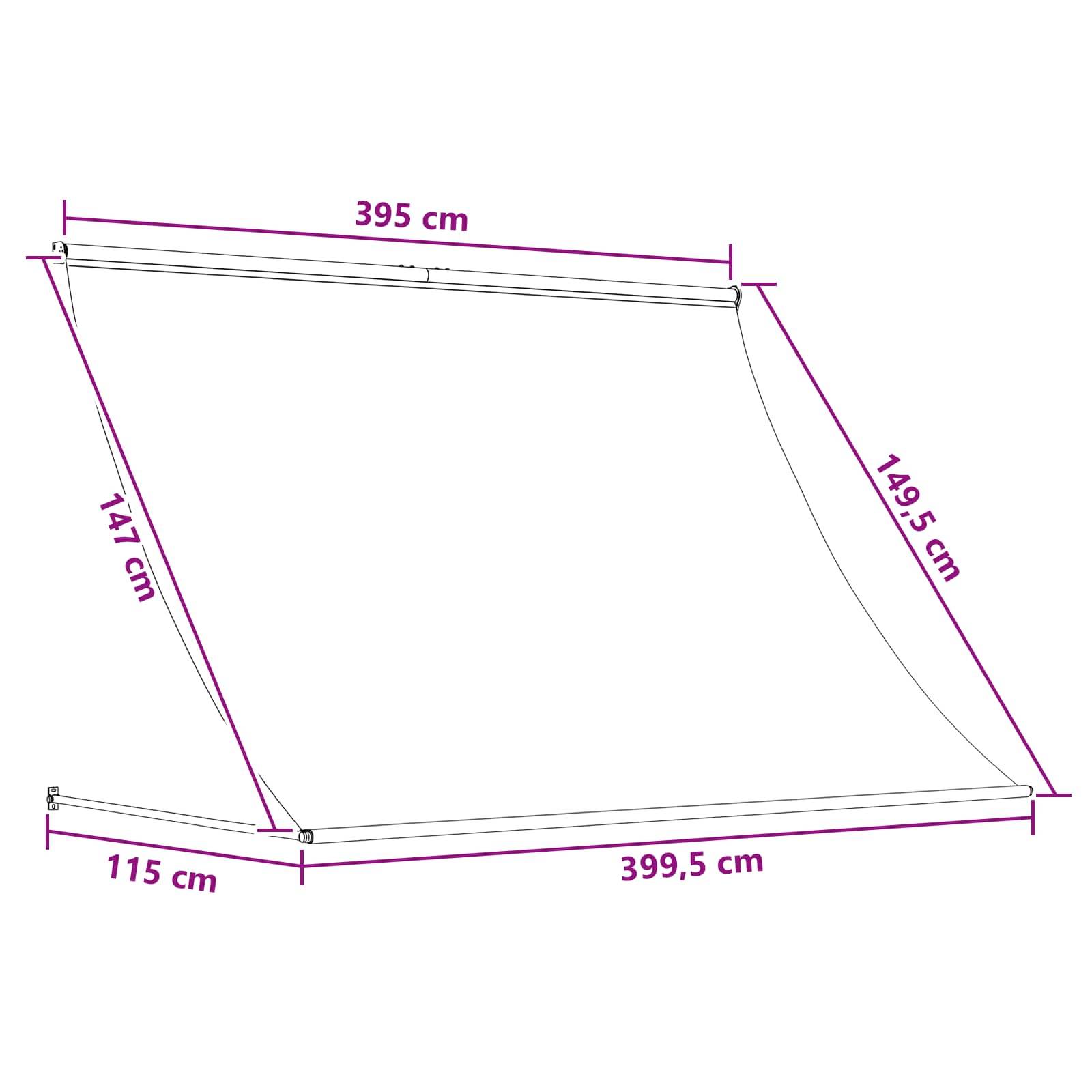 vidaXL Markise Hellgrau 400 x 150 cm