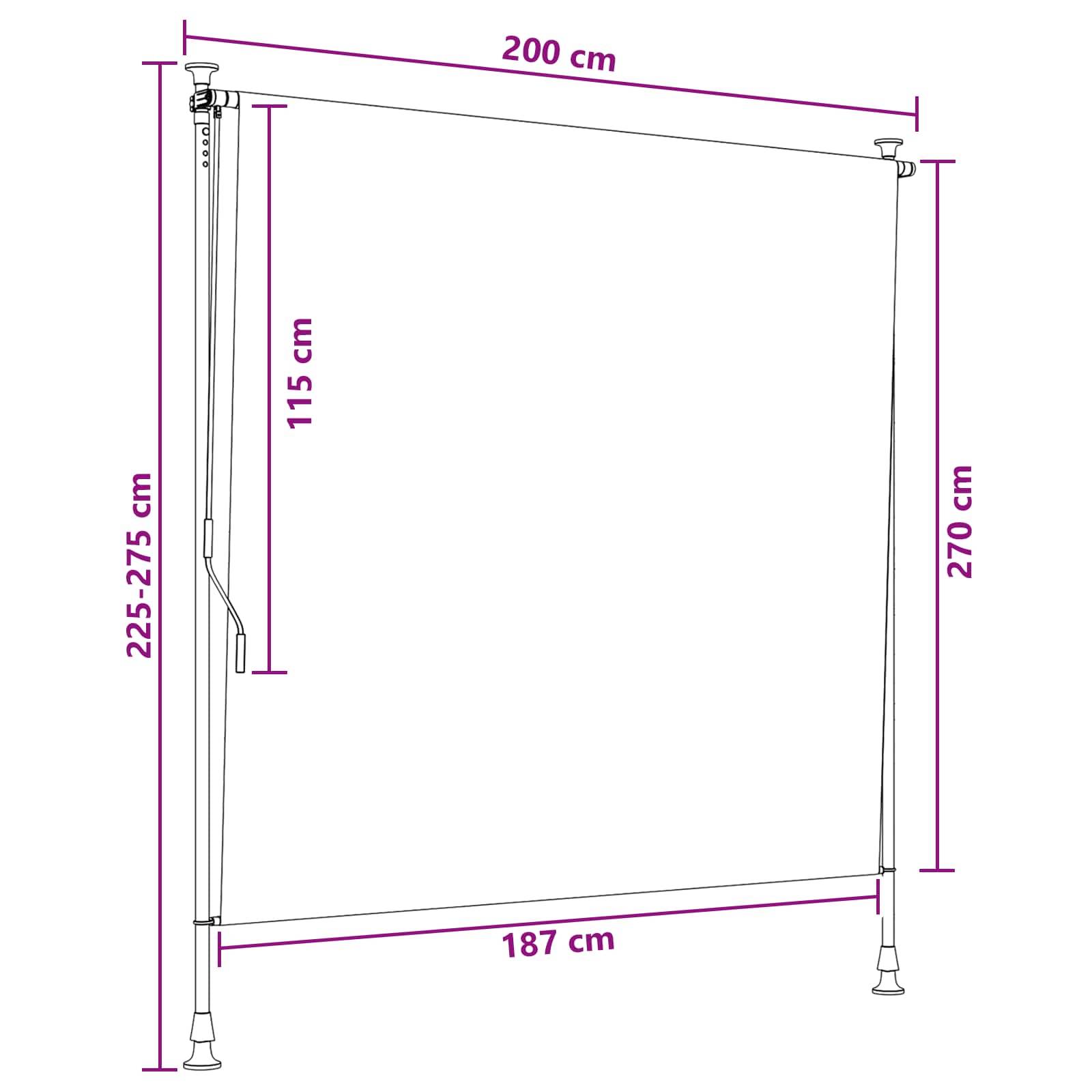 vidaXL Outdoor Rollo Anthrazit und Weiß 200 x 270 cm