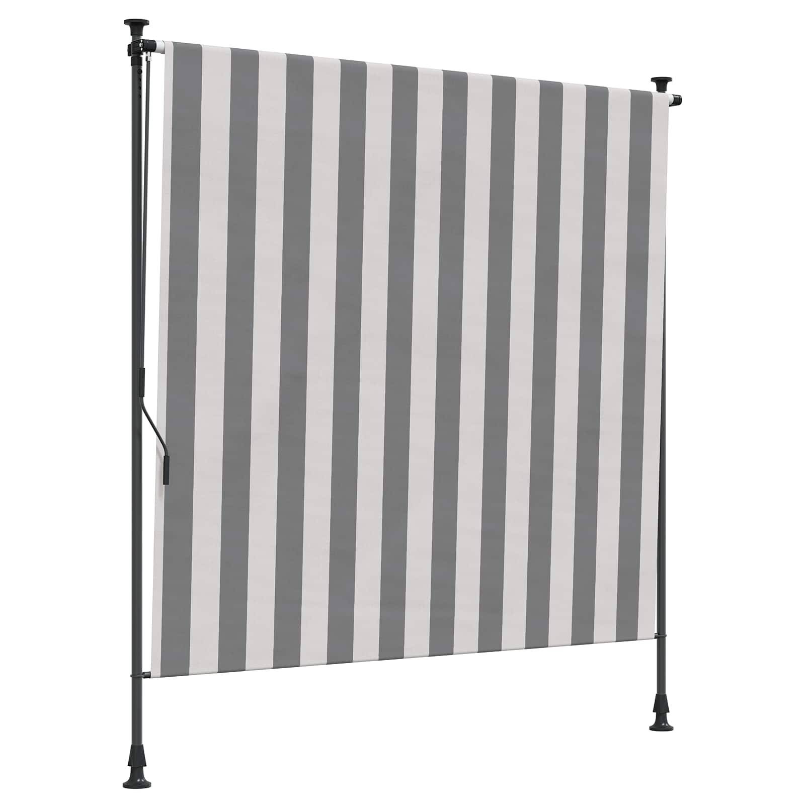vidaXL Outdoor Rollo Anthrazit und Weiß 200 x 270 cm