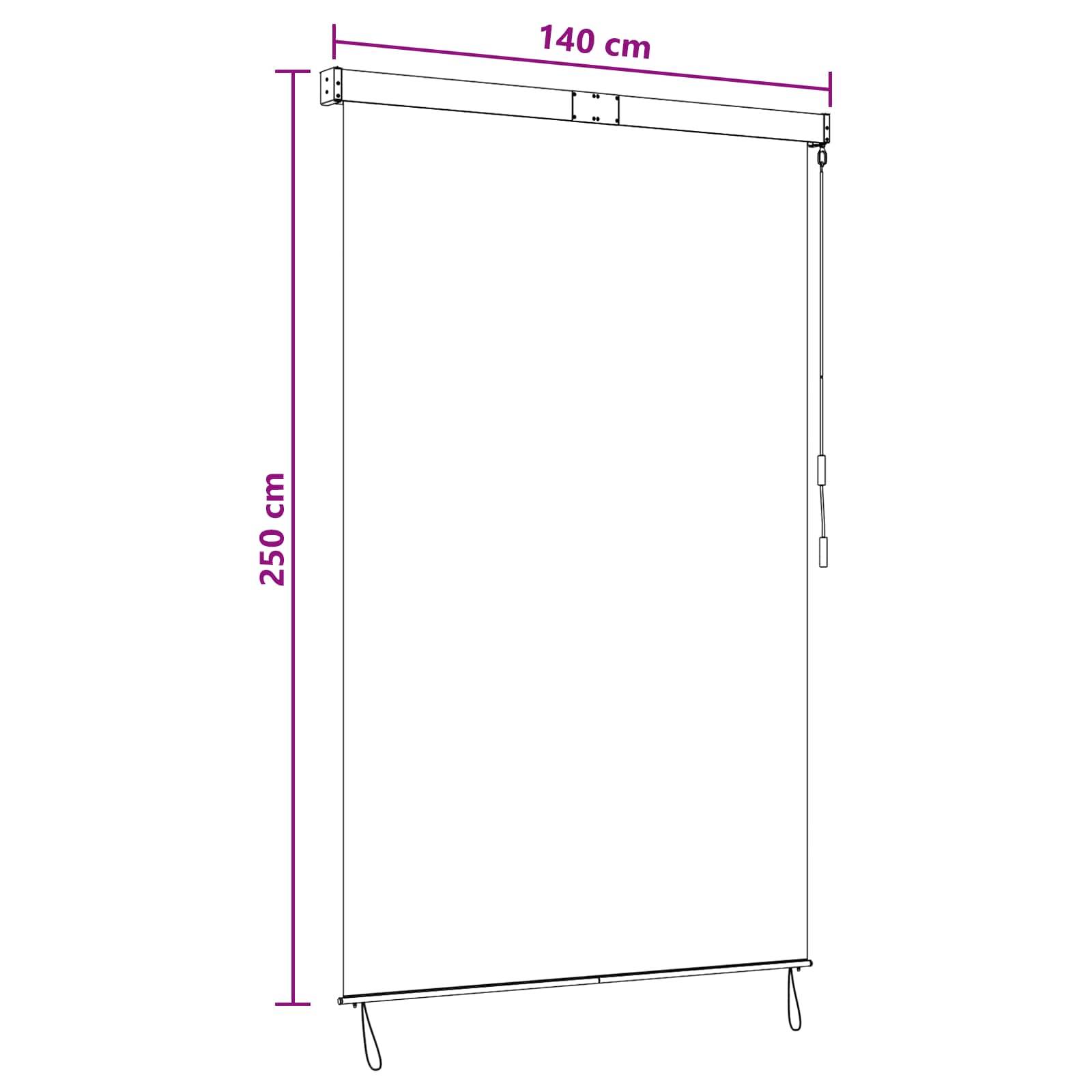 vidaXL Rollo Mehrfarbig 140 x 250 cm Stoff und Aluminium