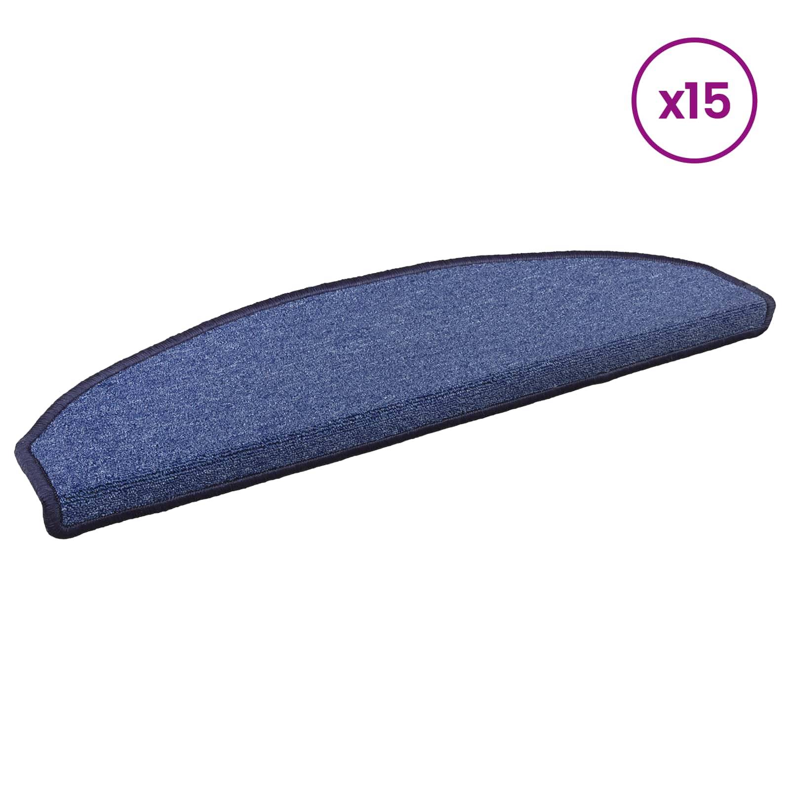 vidaXL Selbstklebende Treppenschoner 15 pcs Blau 80 x 24,5 x 3,5 cm