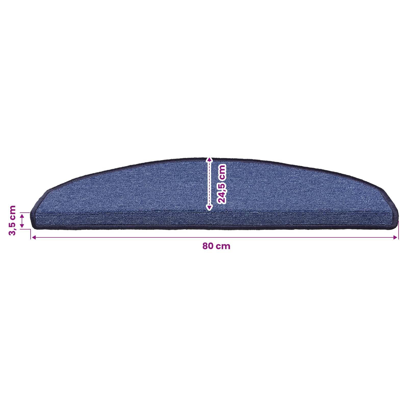 vidaXL Selbstklebende Treppenschoner 15 pcs Blau 80 x 24,5 x 3,5 cm