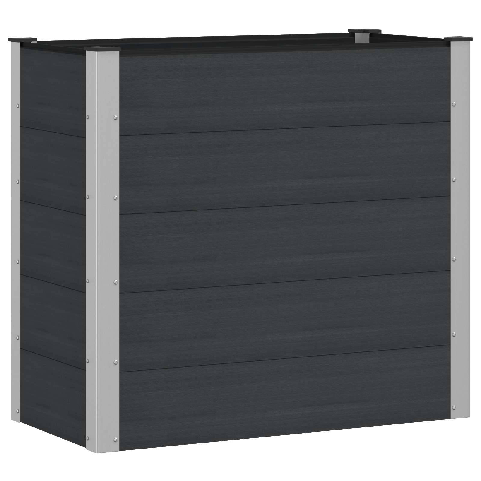 vidaXL Hochbeet Schwarz 100 x 50 x 91 cm alu.