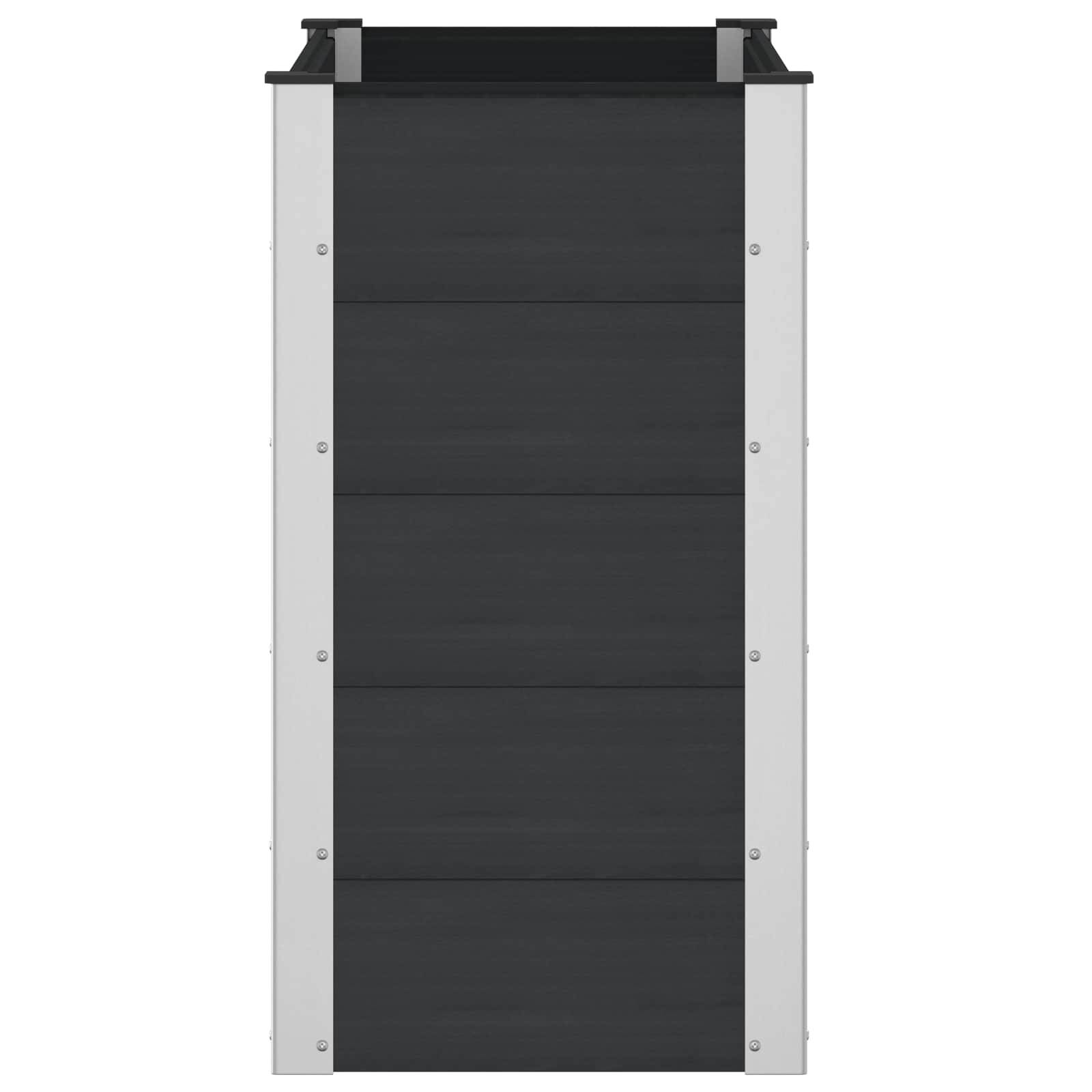 vidaXL Hochbeet Schwarz 100 x 50 x 91 cm alu.