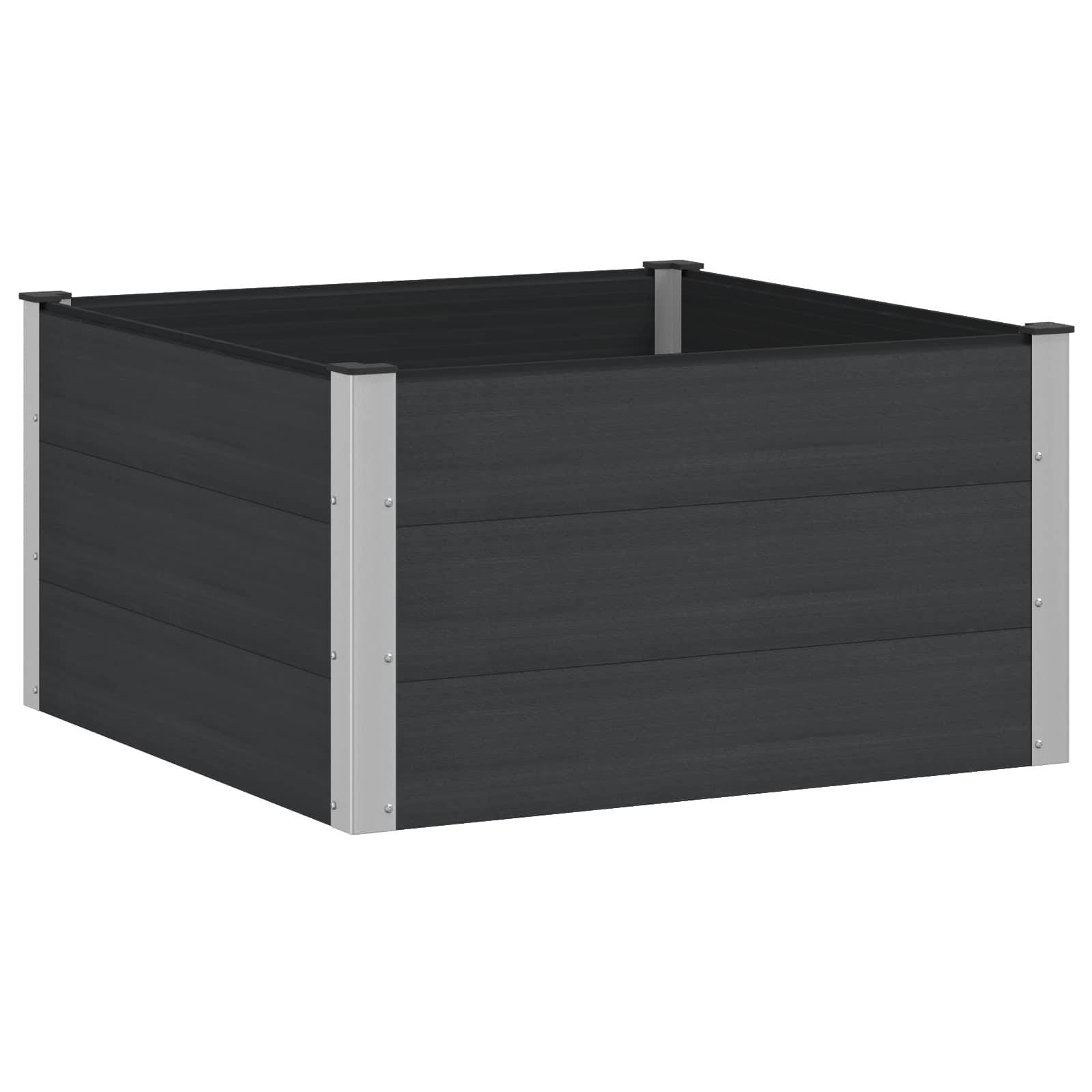 vidaXL Hochbeet Schwarz 100 x 100 x 54 cm alu.