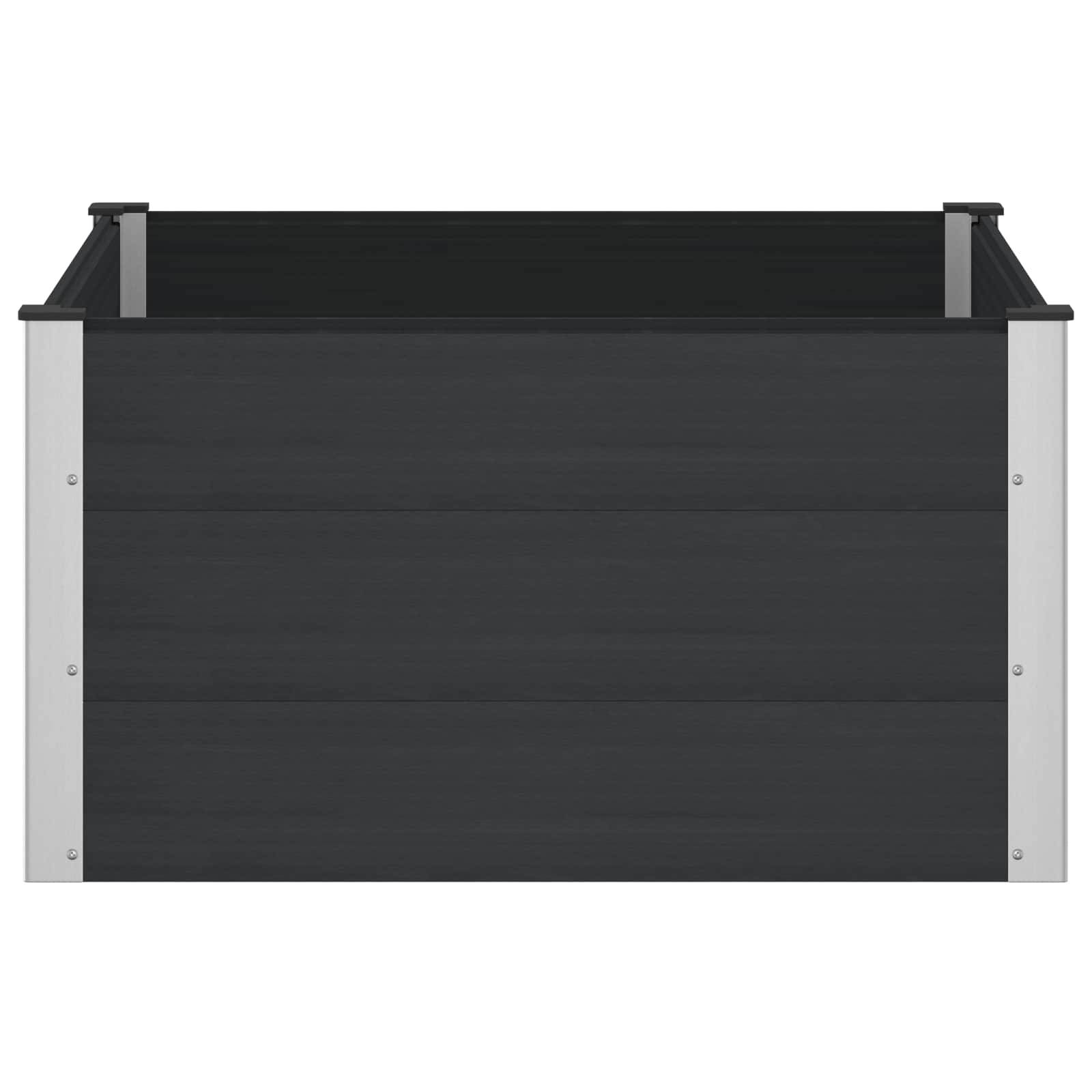 vidaXL Hochbeet Schwarz 100 x 100 x 54 cm alu.