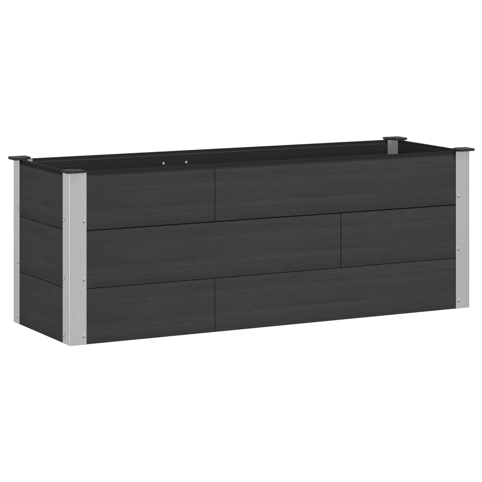 vidaXL Hochbeet Schwarz 150 x 50 x 54 cm alu.