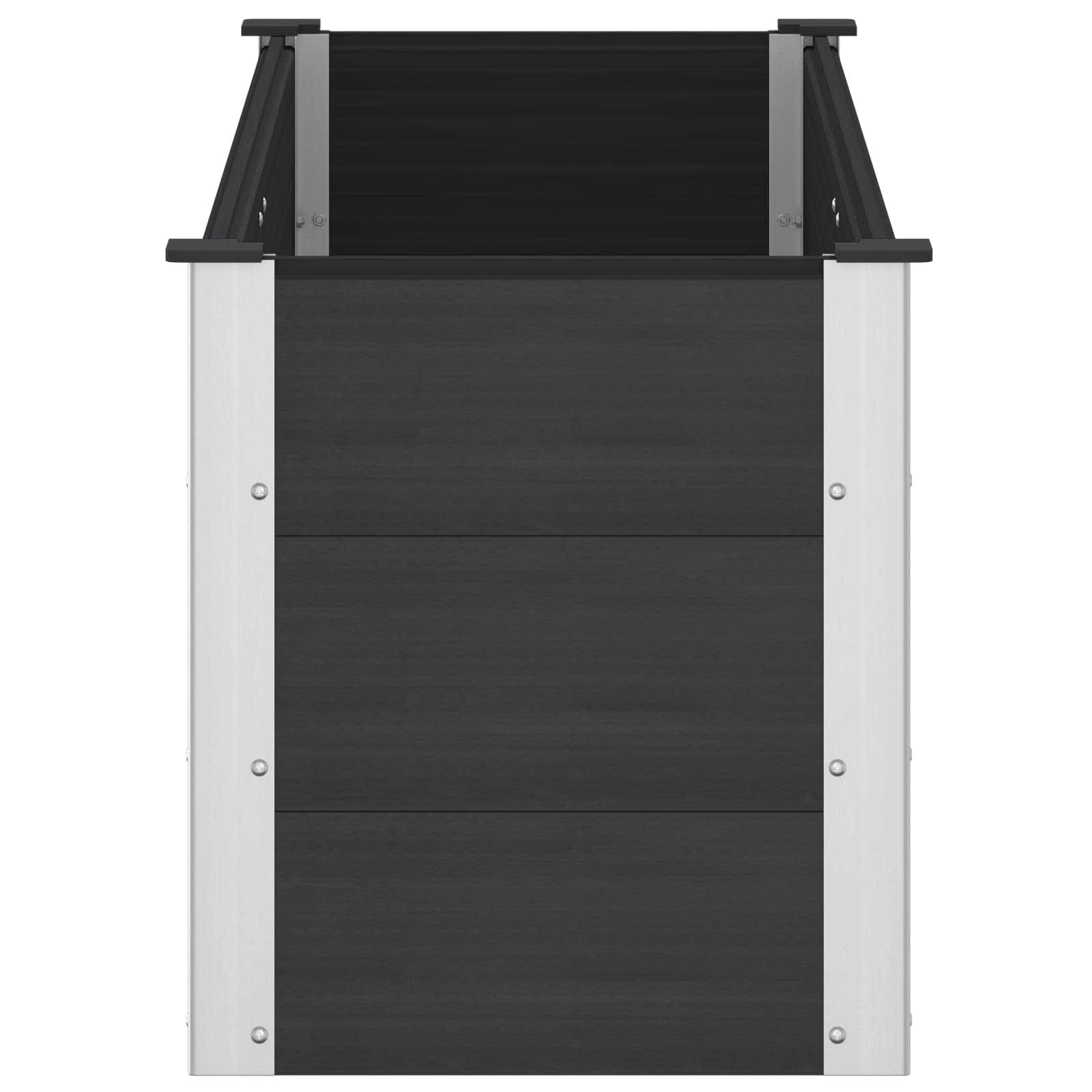 vidaXL Hochbeet Schwarz 150 x 50 x 54 cm alu.