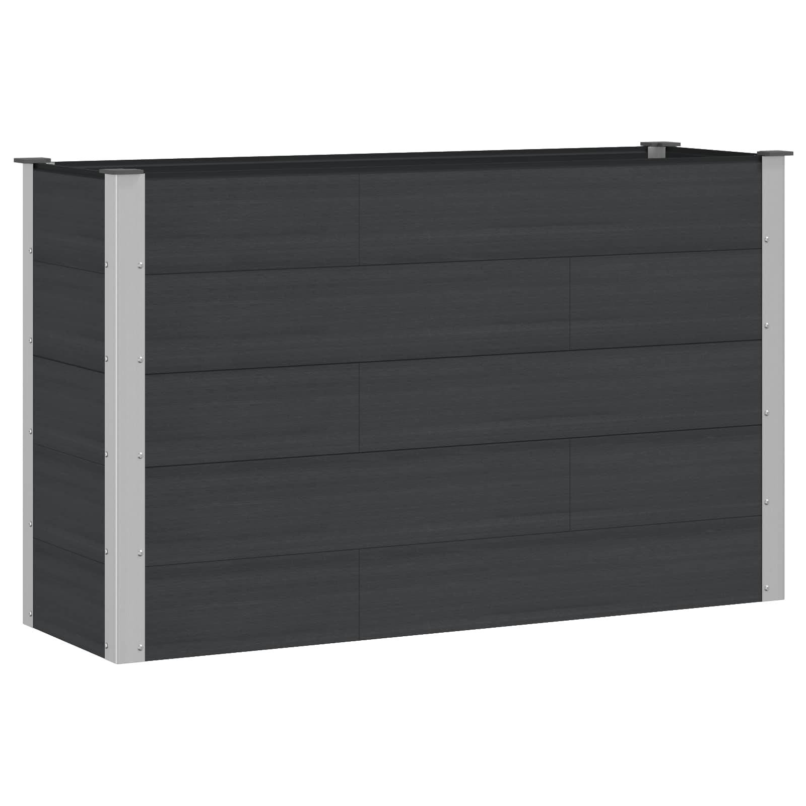vidaXL Hochbeet Schwarz 150 x 50 x 91 cm alu.