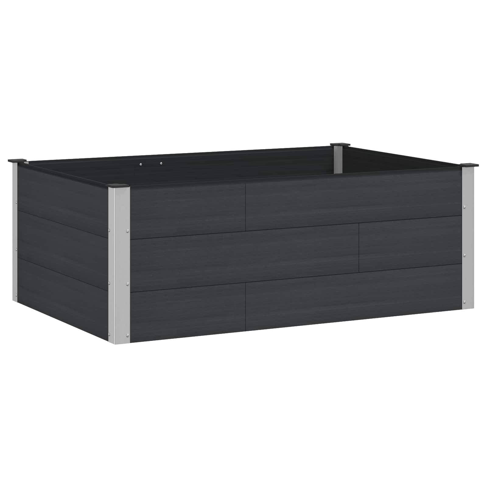 vidaXL Hochbeet Schwarz 150 x 100 x 54 cm alu.