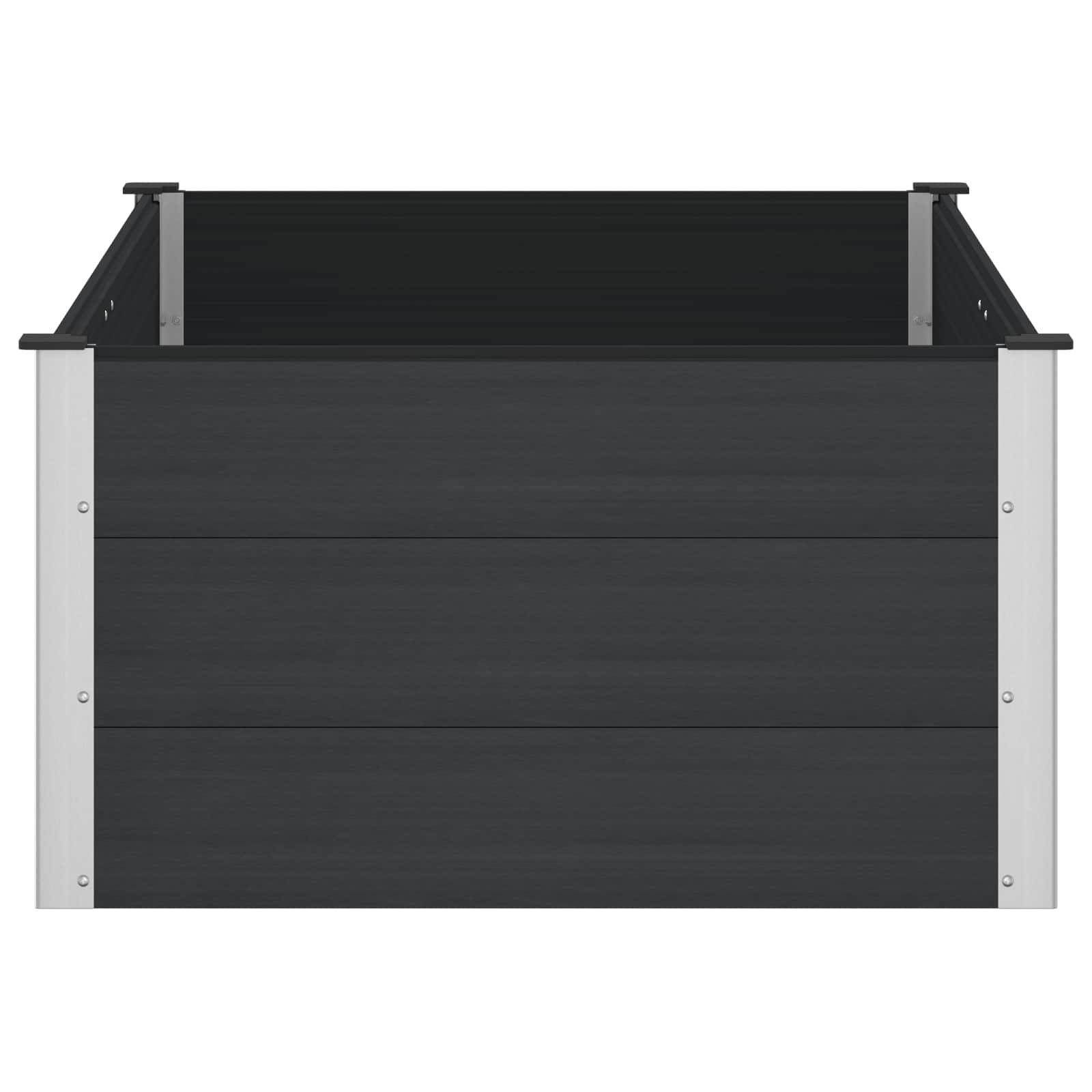 vidaXL Hochbeet Schwarz 150 x 100 x 54 cm alu.