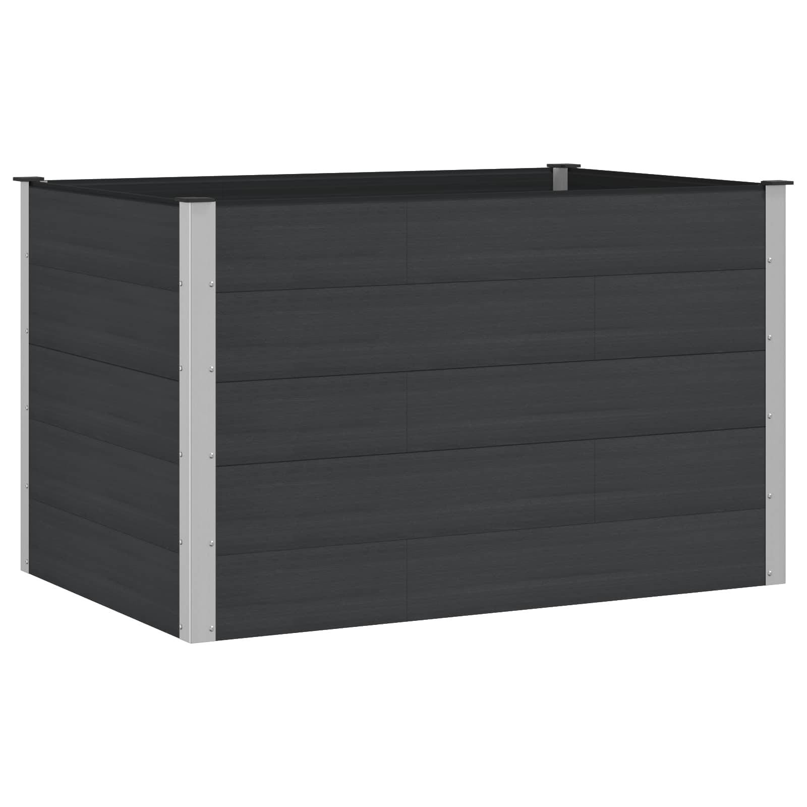vidaXL Hochbeet Schwarz 150 x 100 x 91 cm alu.