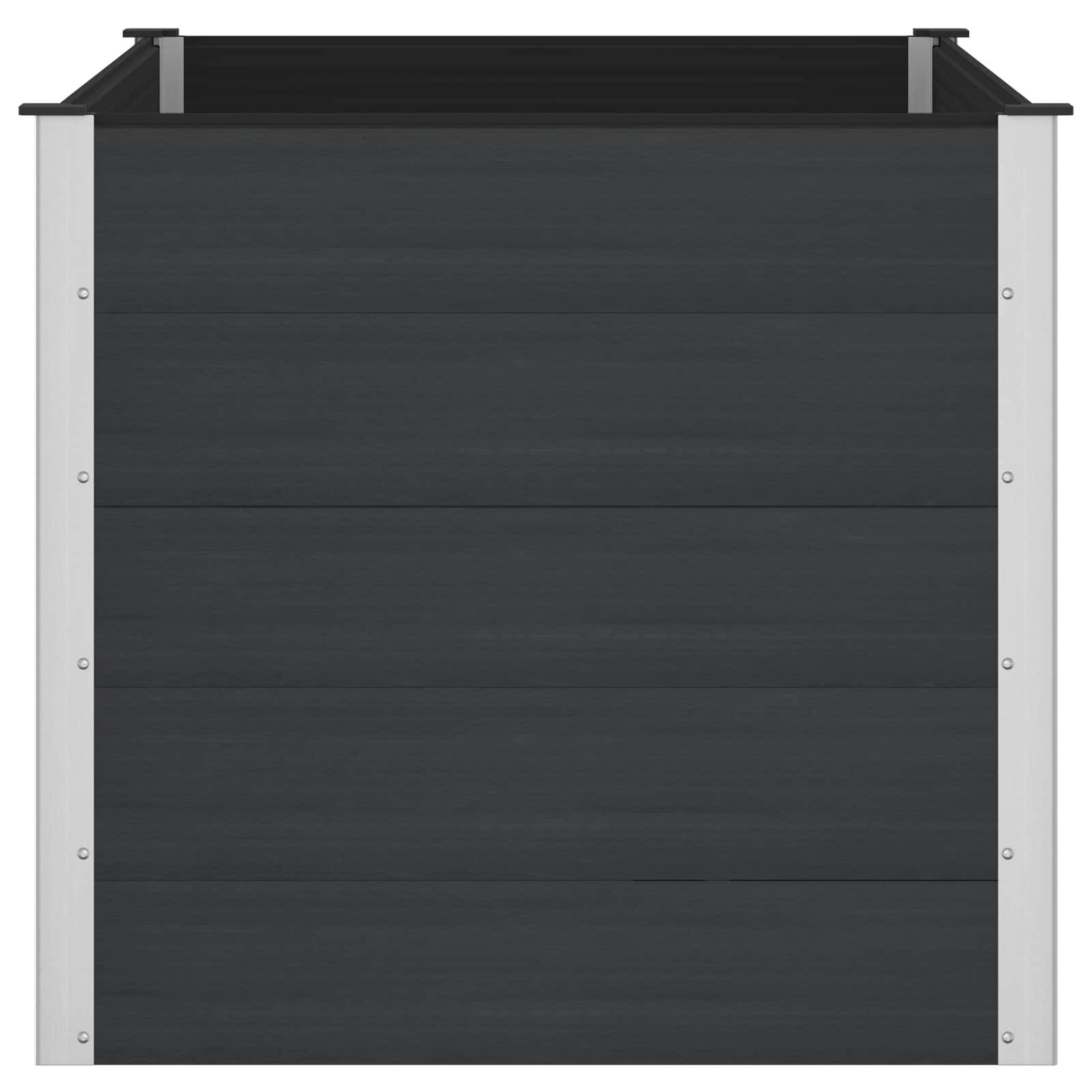 vidaXL Hochbeet Schwarz 150 x 100 x 91 cm alu.