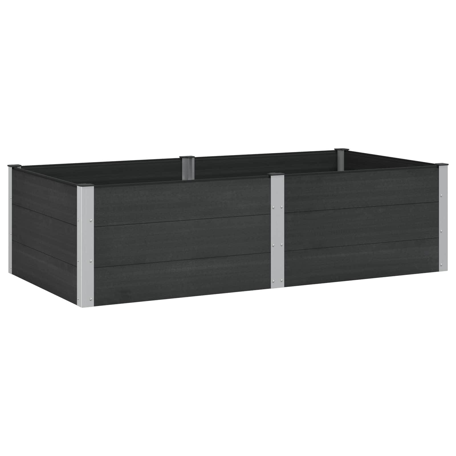 vidaXL Hochbeet Schwarz 200 x 100 x 54 cm alu.