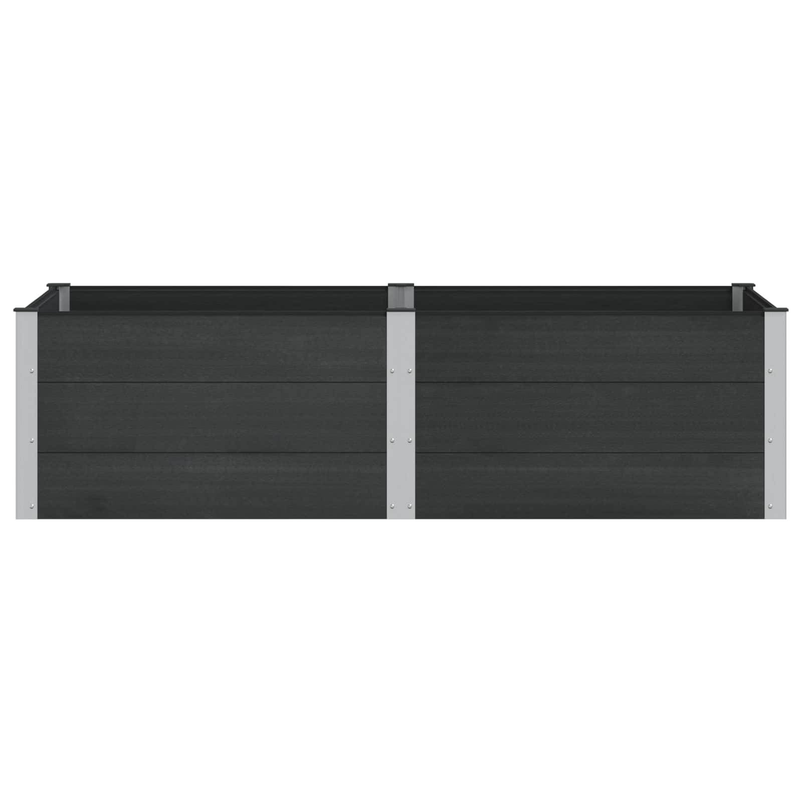 vidaXL Hochbeet Schwarz 200 x 100 x 54 cm alu.