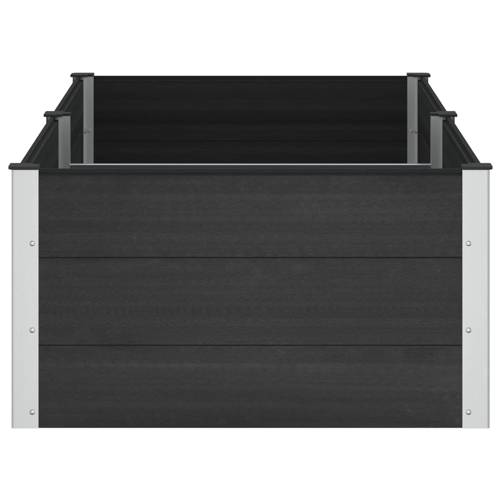 vidaXL Hochbeet Schwarz 200 x 100 x 54 cm alu.