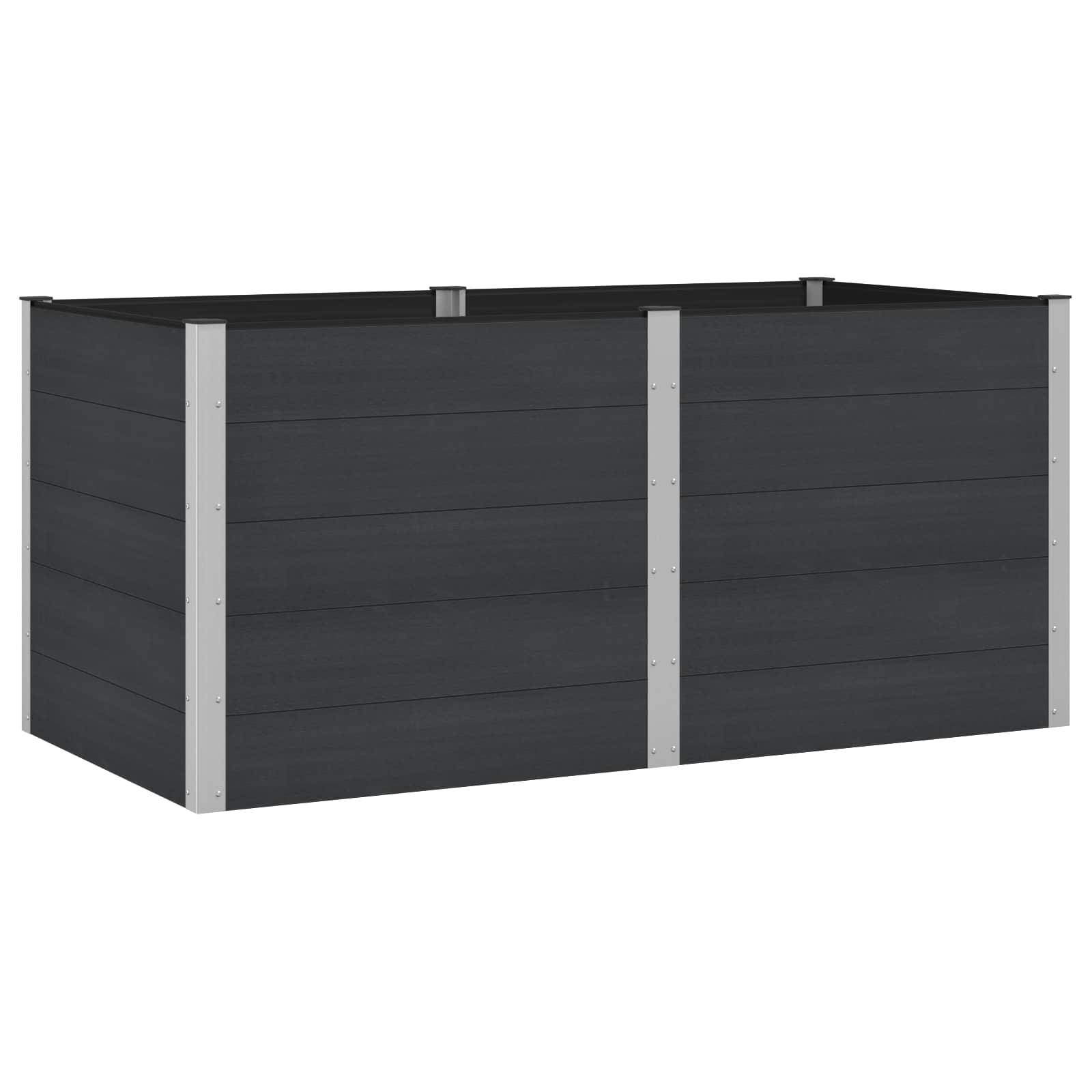 vidaXL Hochbeet Schwarz 200 x 100 x 91 cm alu.
