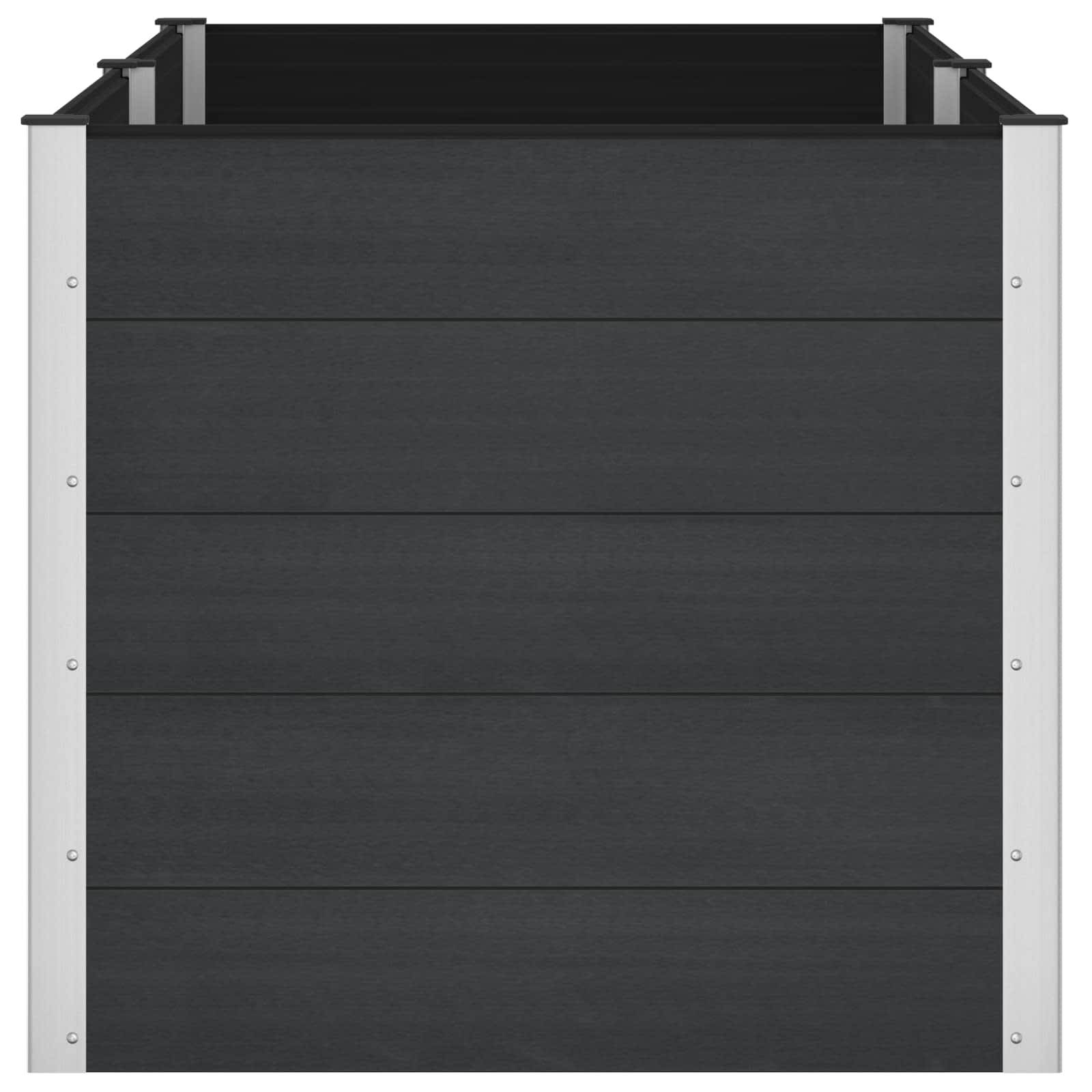 vidaXL Hochbeet Schwarz 200 x 100 x 91 cm alu.