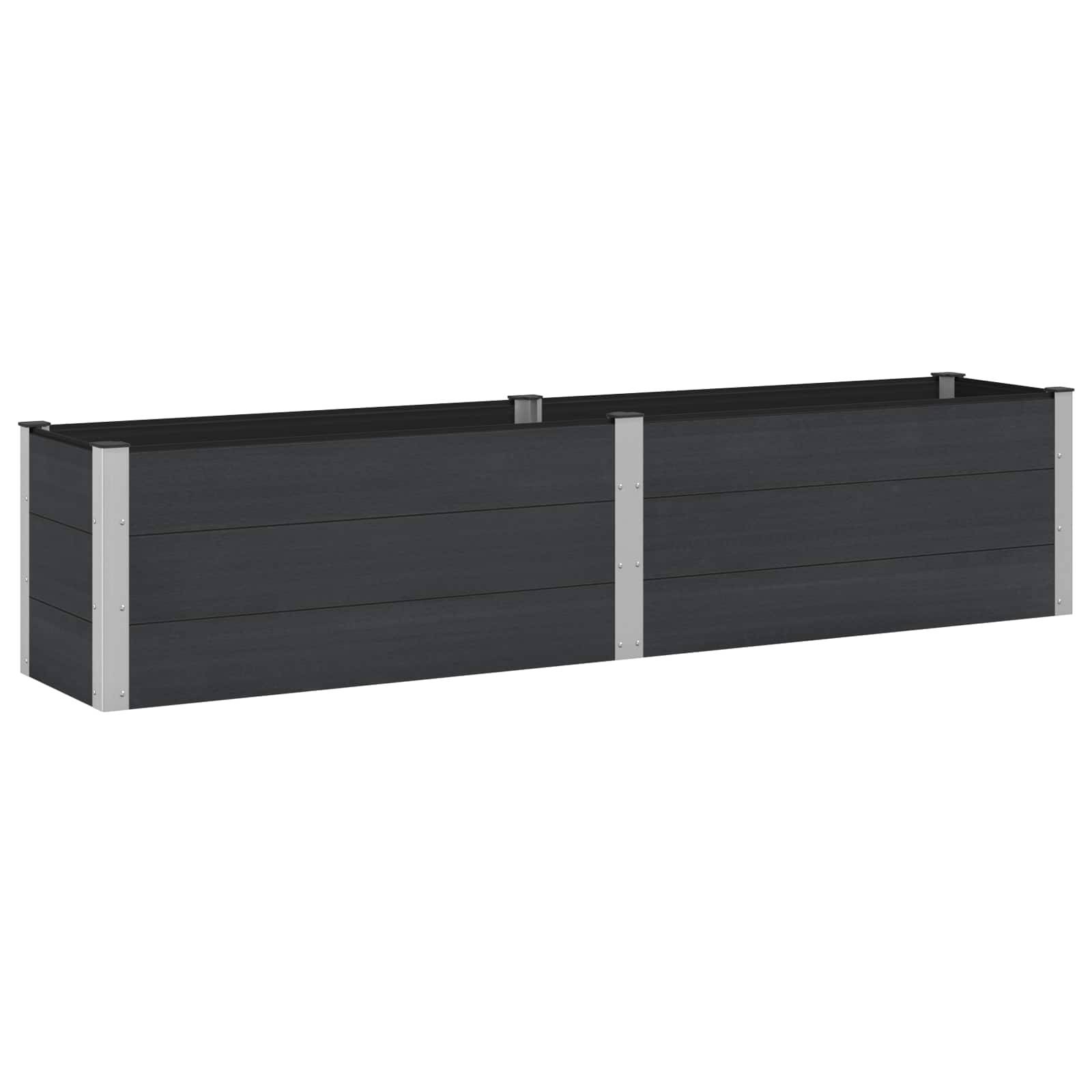 vidaXL Hochbeet Schwarz 250 x 50 x 54 cm alu.