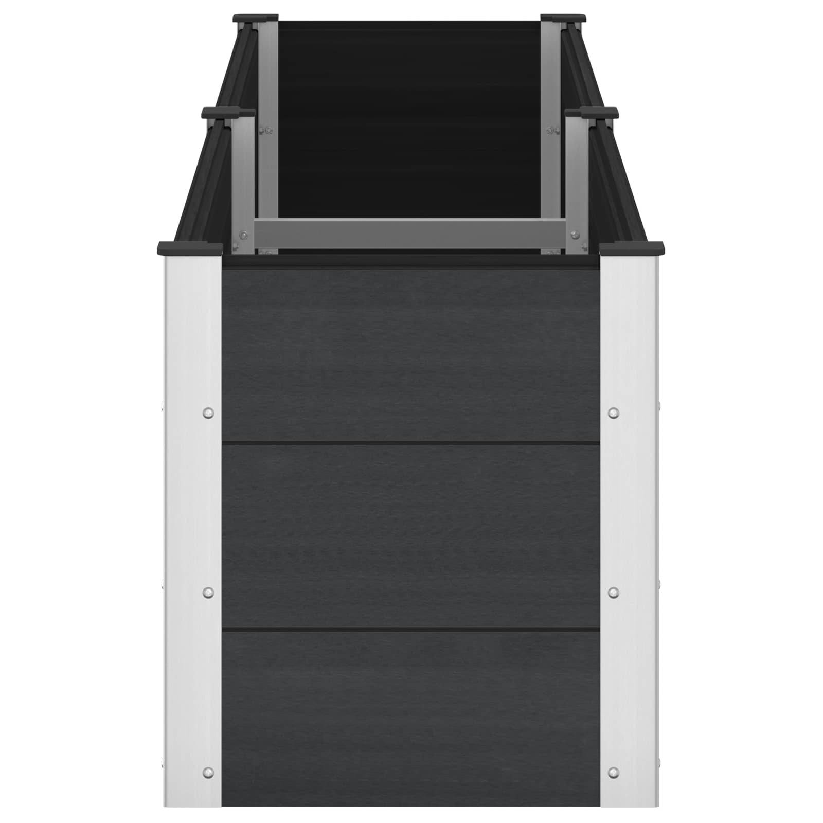 vidaXL Hochbeet Schwarz 250 x 50 x 54 cm alu.