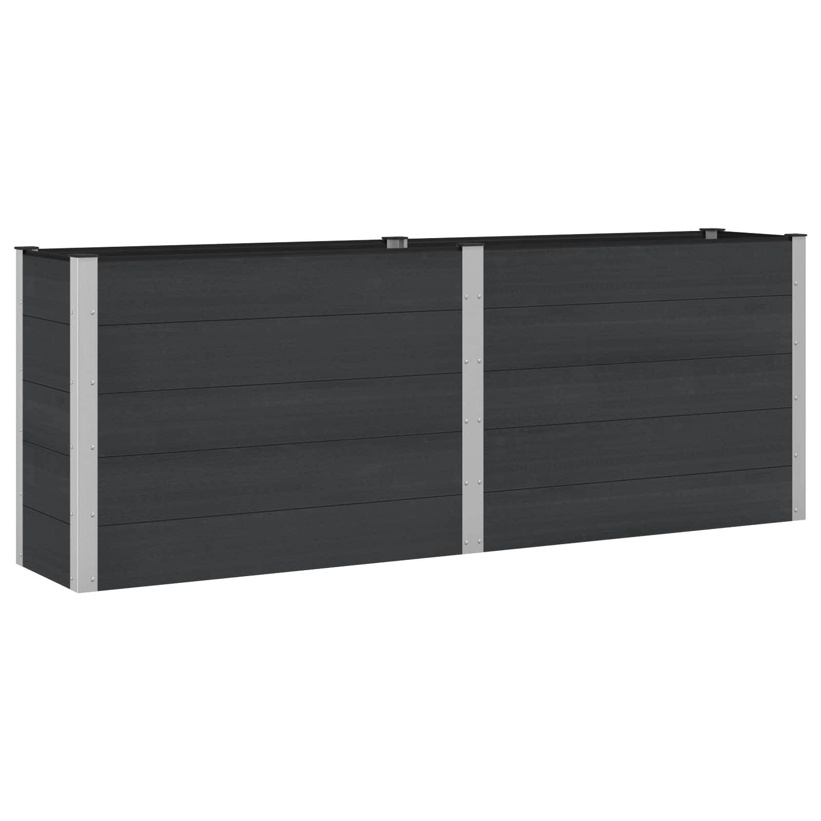 vidaXL Hochbeet Schwarz 250 x 50 x 91 cm alu.