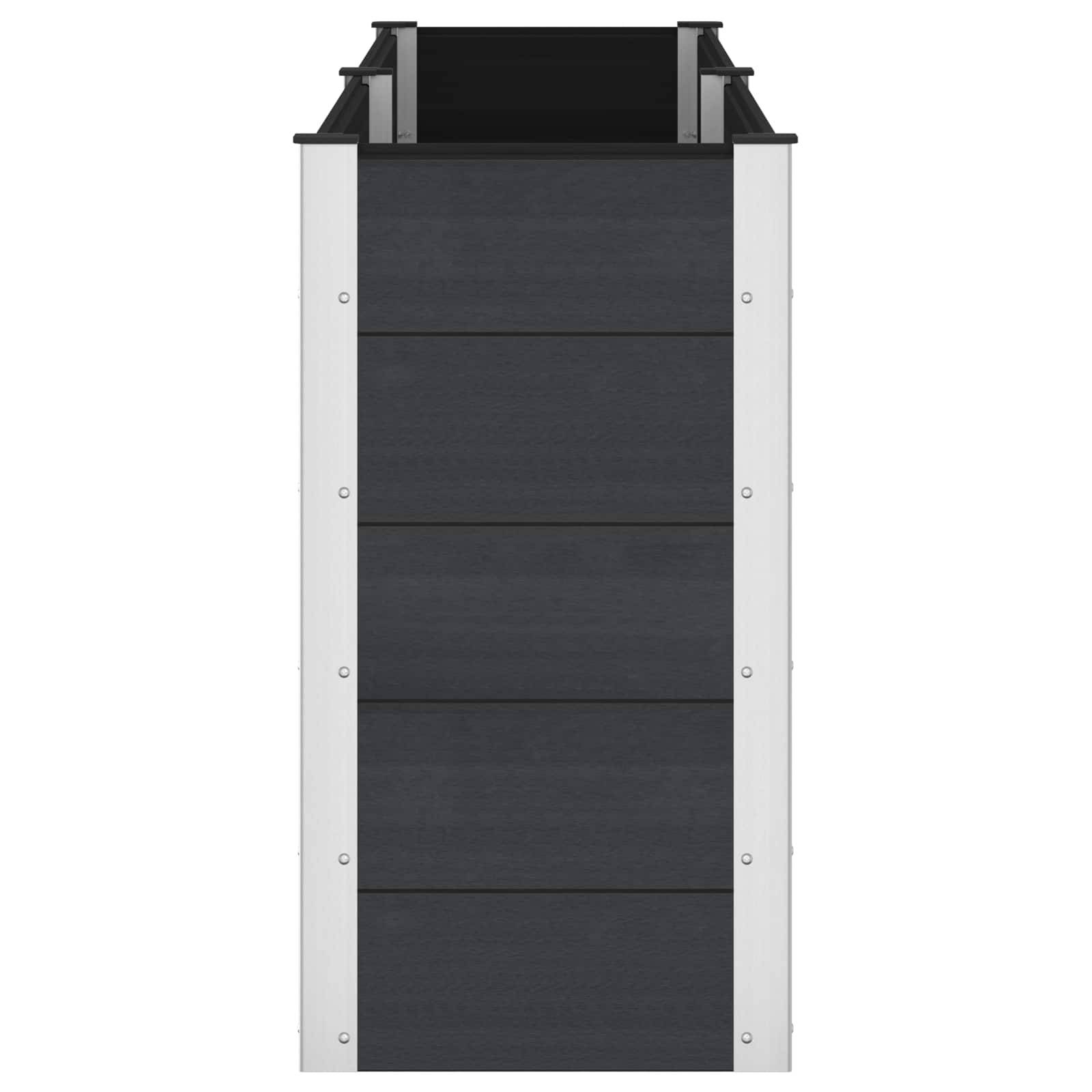 vidaXL Hochbeet Schwarz 250 x 50 x 91 cm alu.