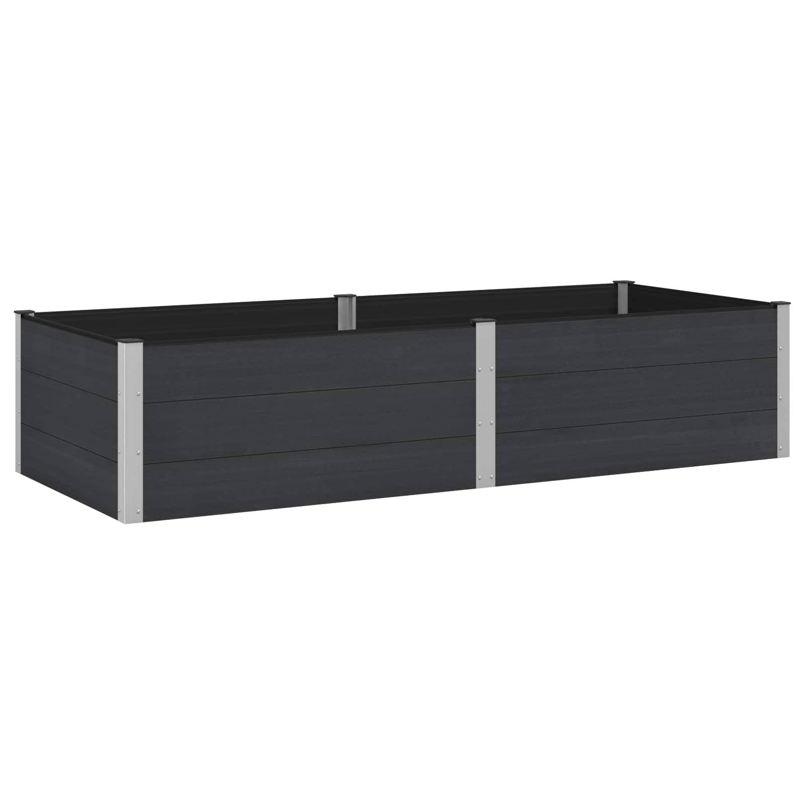 vidaXL Hochbeet Schwarz 250 x 100 x 54 cm alu.