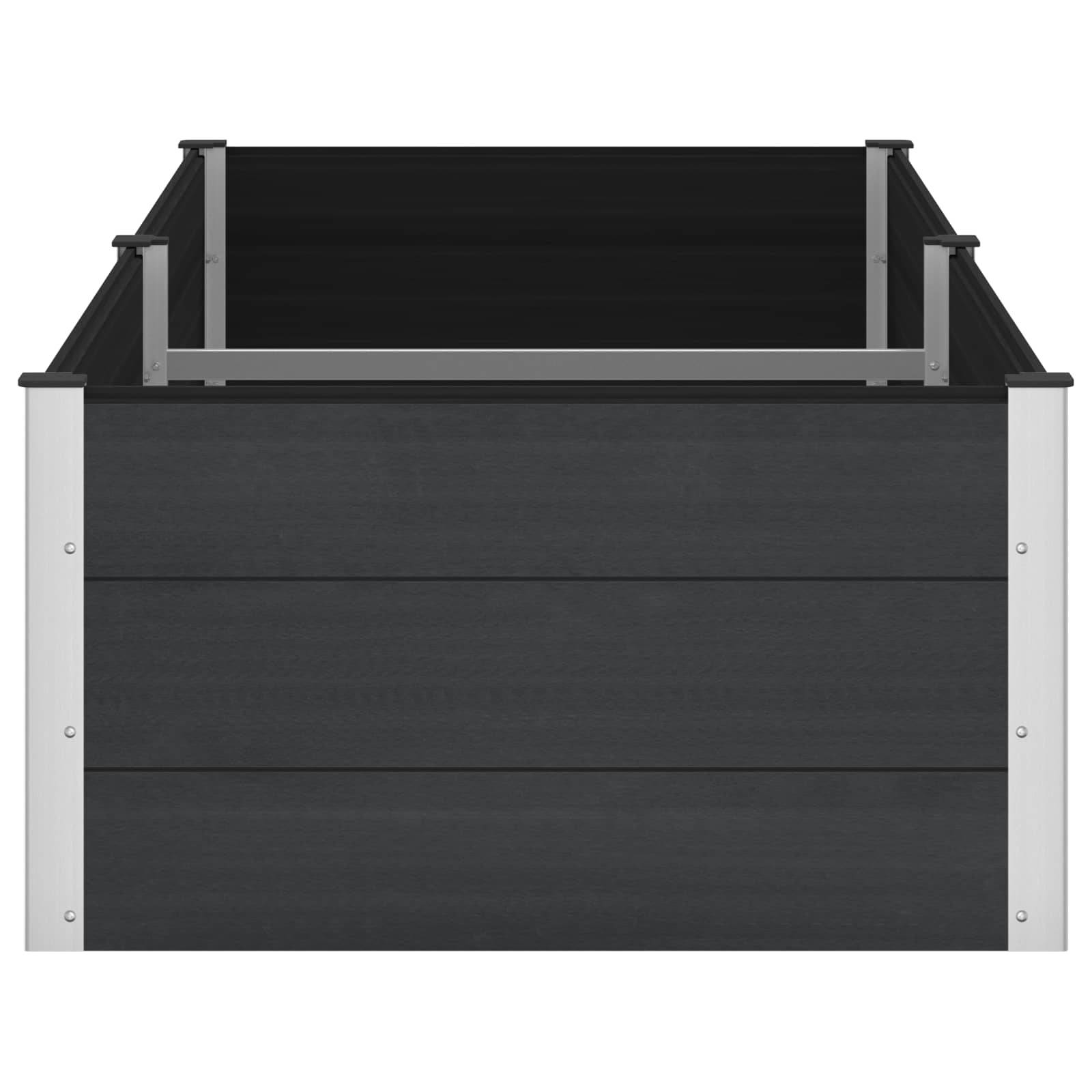 vidaXL Hochbeet Schwarz 250 x 100 x 54 cm alu.