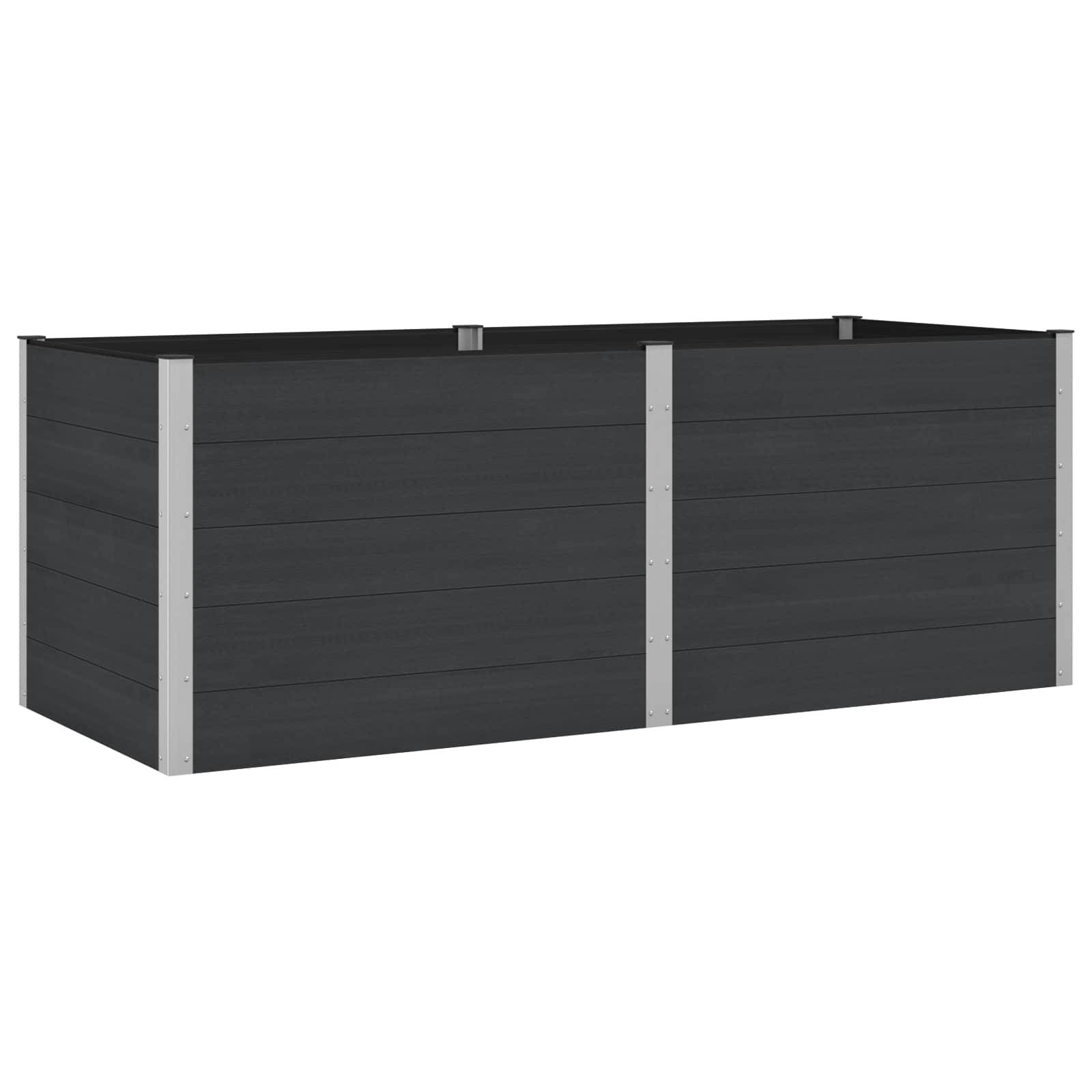 vidaXL Hochbeet Schwarz 250 x 100 x 91 cm alu.