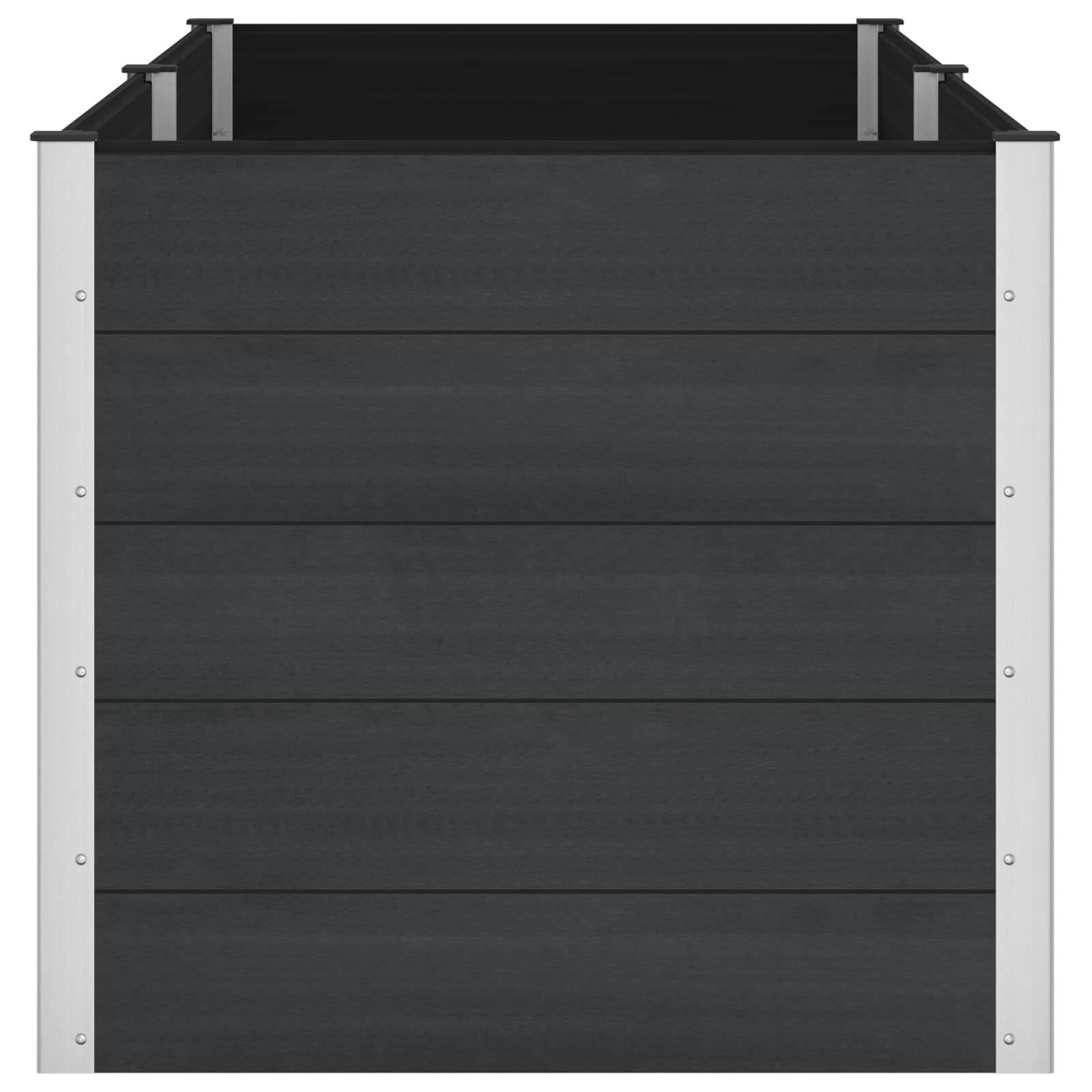 vidaXL Hochbeet Schwarz 250 x 100 x 91 cm alu.