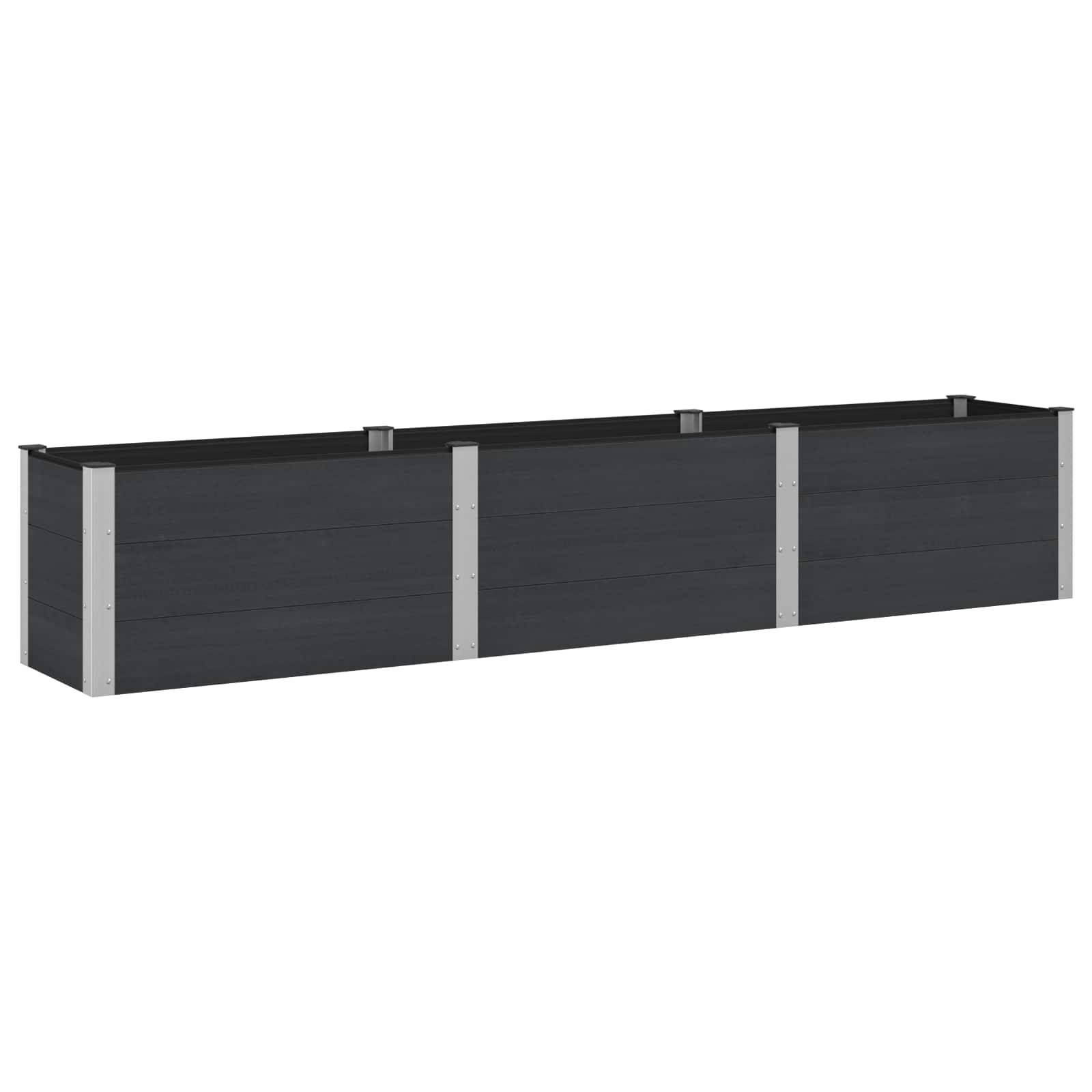 vidaXL Hochbeet Schwarz 300 x 50 x 54 cm alu.