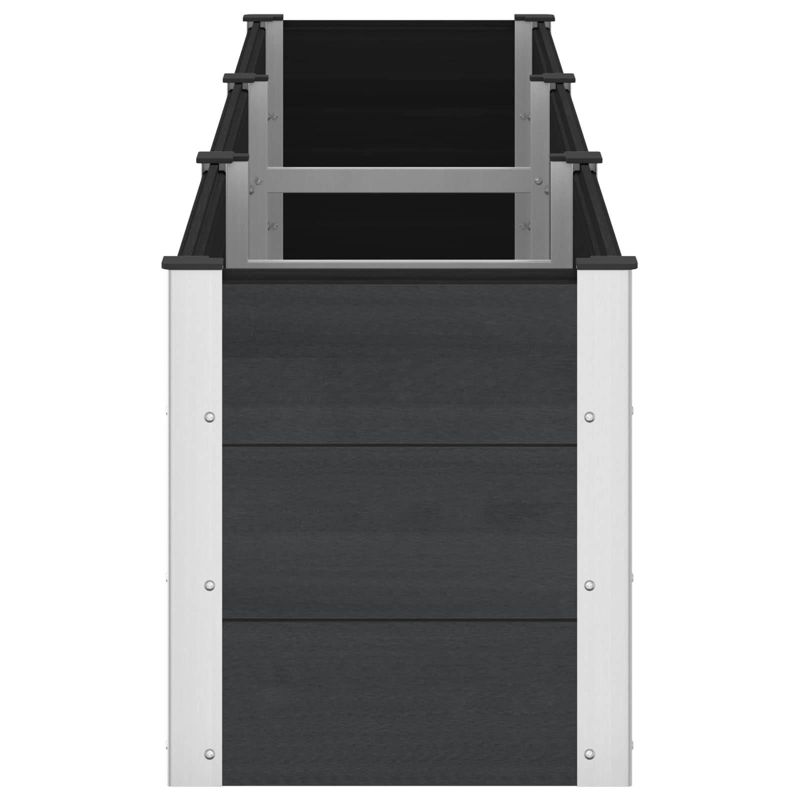 vidaXL Hochbeet Schwarz 300 x 50 x 54 cm alu.