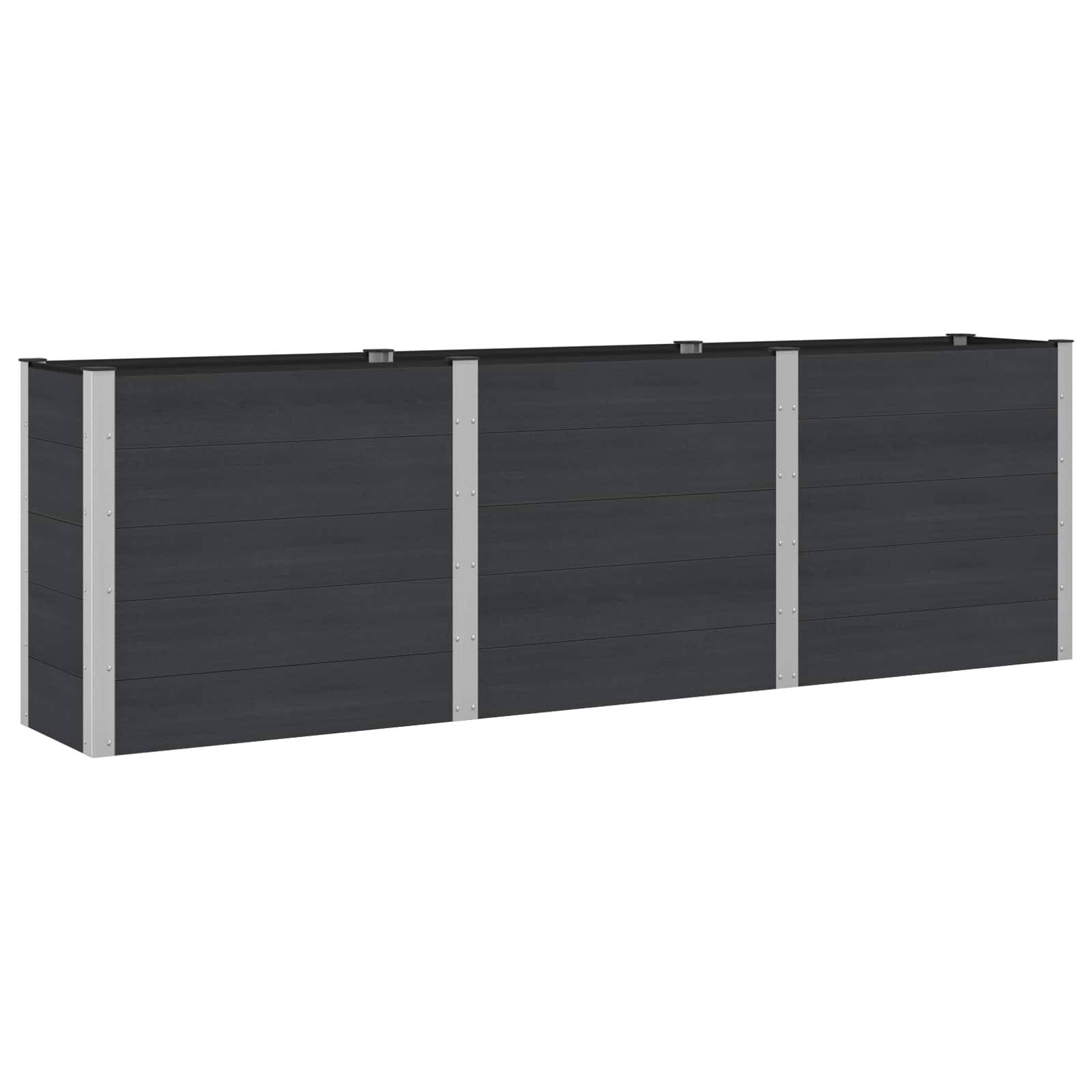vidaXL Hochbeet Schwarz 300 x 50 x 91 cm alu.
