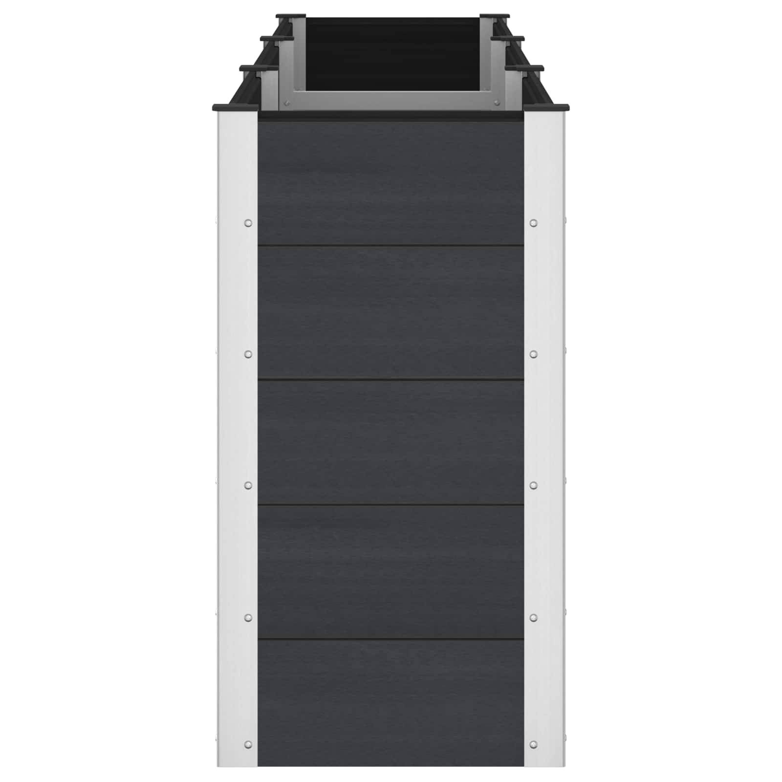 vidaXL Hochbeet Schwarz 300 x 50 x 91 cm alu.