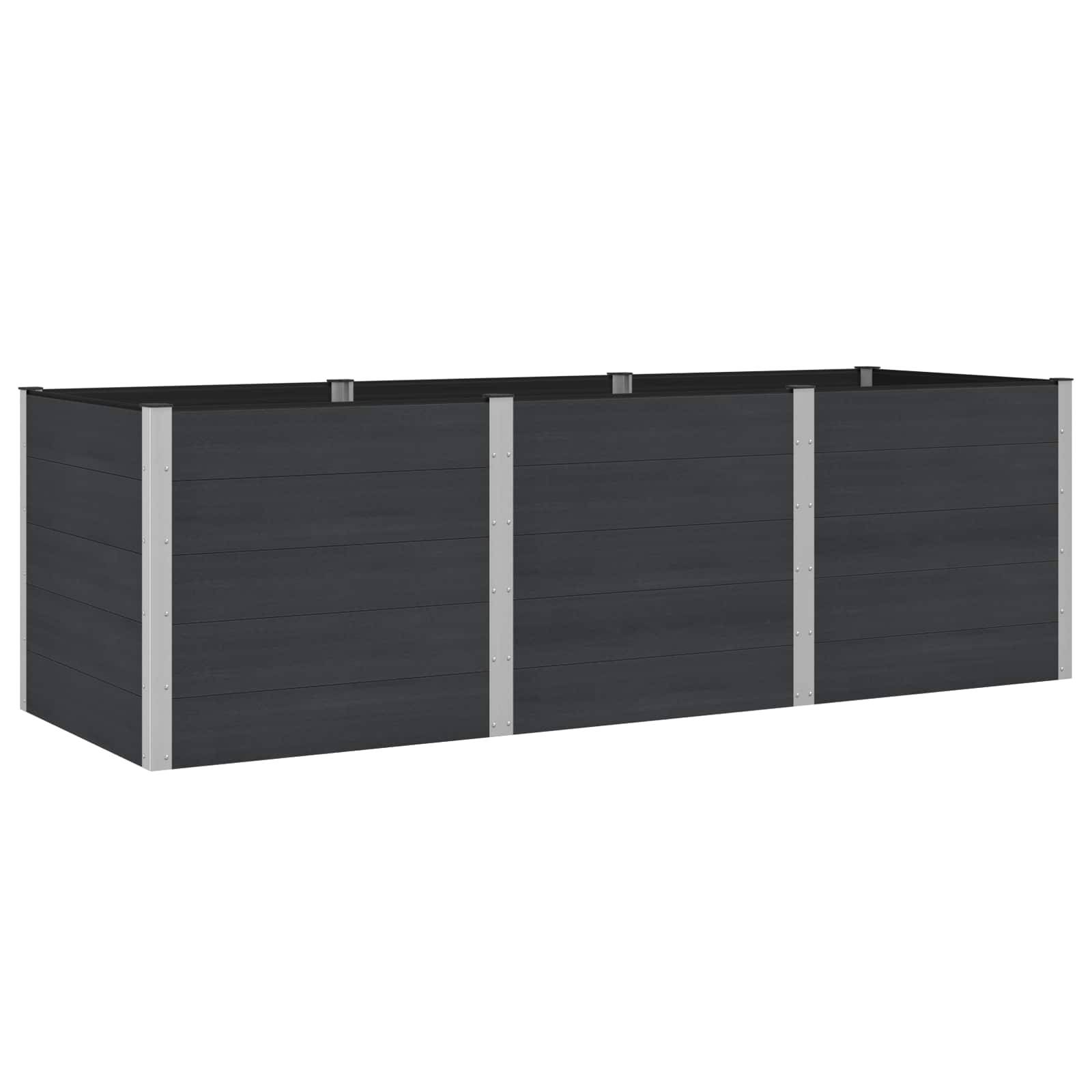 vidaXL Hochbeet Schwarz 300 x 100 x 91 cm alu.