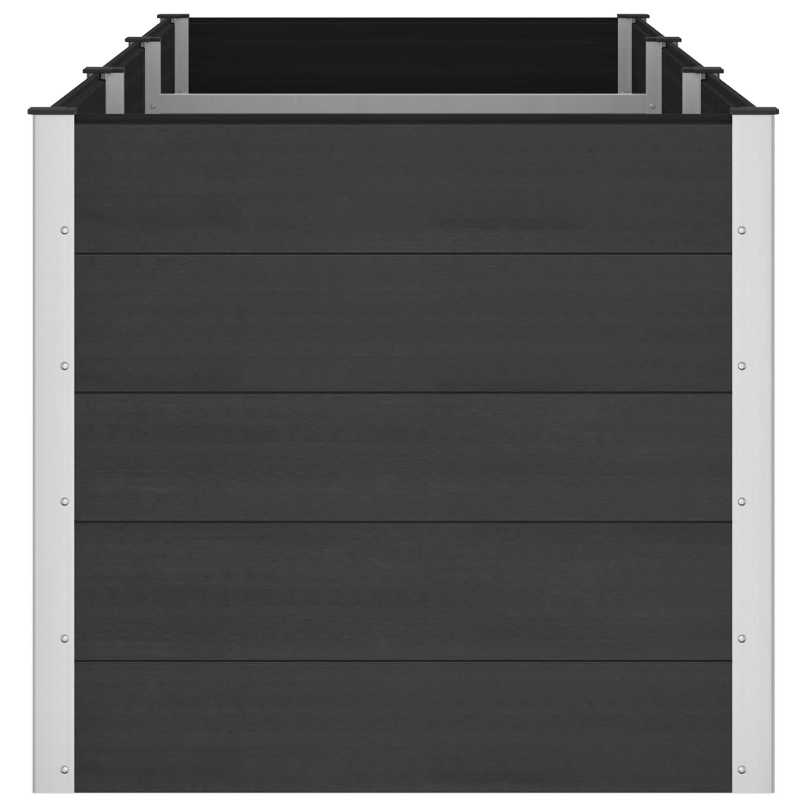 vidaXL Hochbeet Schwarz 300 x 100 x 91 cm alu.