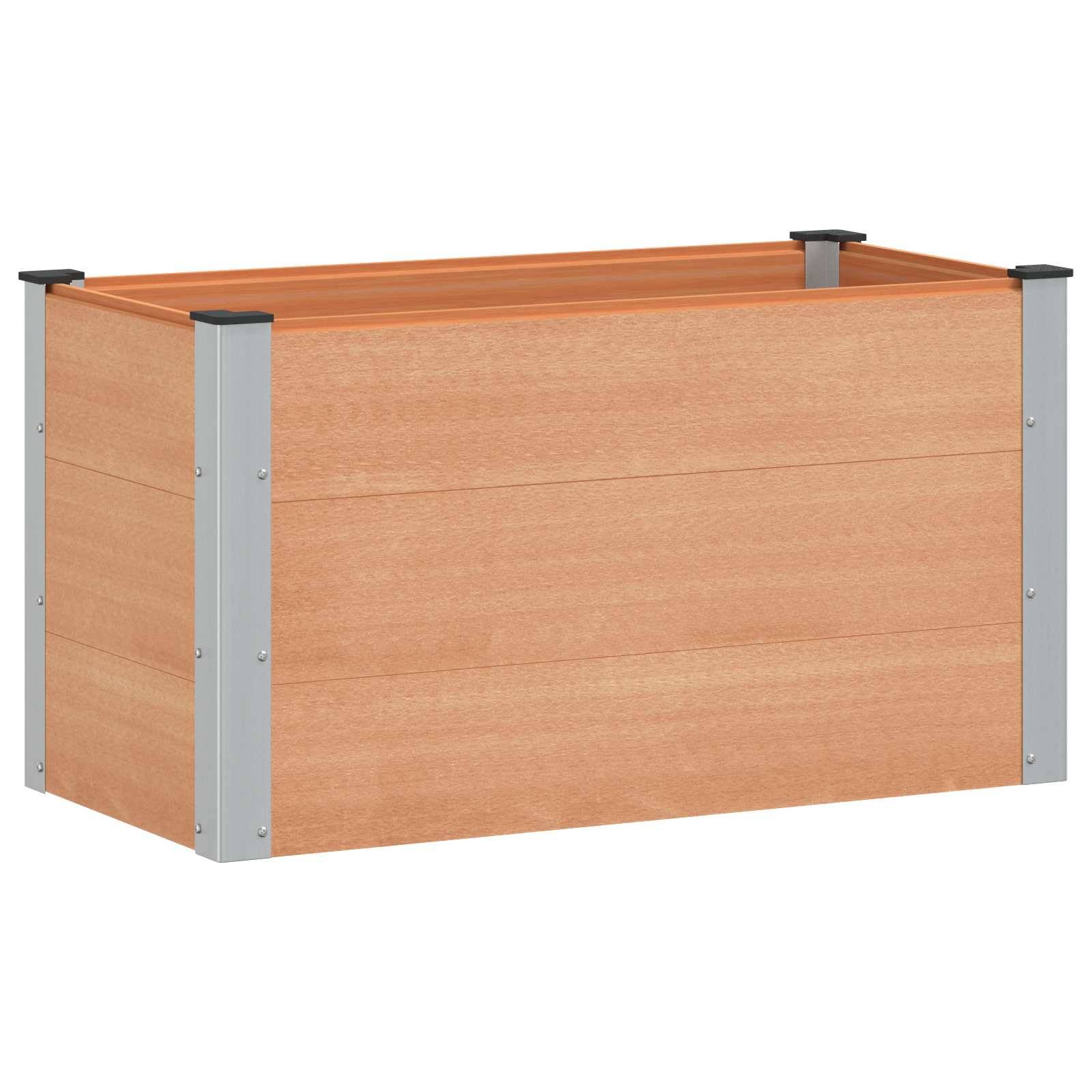 vidaXL Hochbeet Braun 100 x 50 x 54 cm alu.
