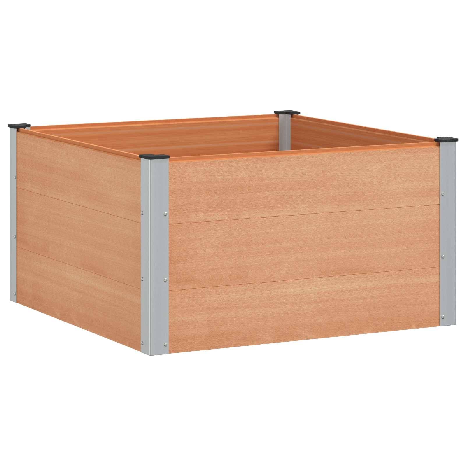 vidaXL Hochbeet Braun 100 x 100 x 54 cm alu.