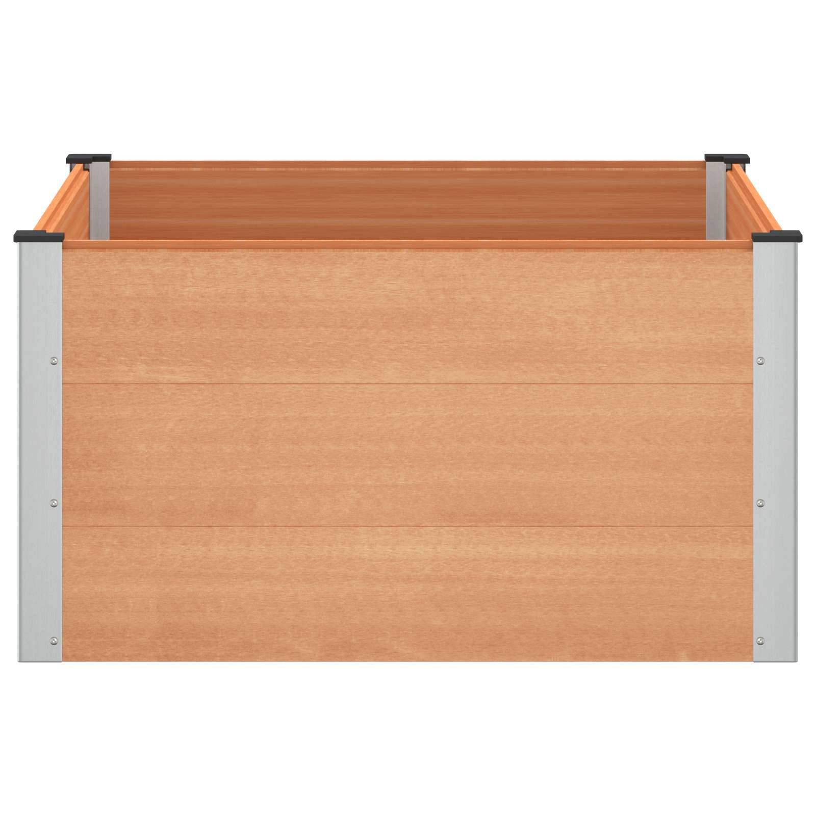 vidaXL Hochbeet Braun 100 x 100 x 54 cm alu.